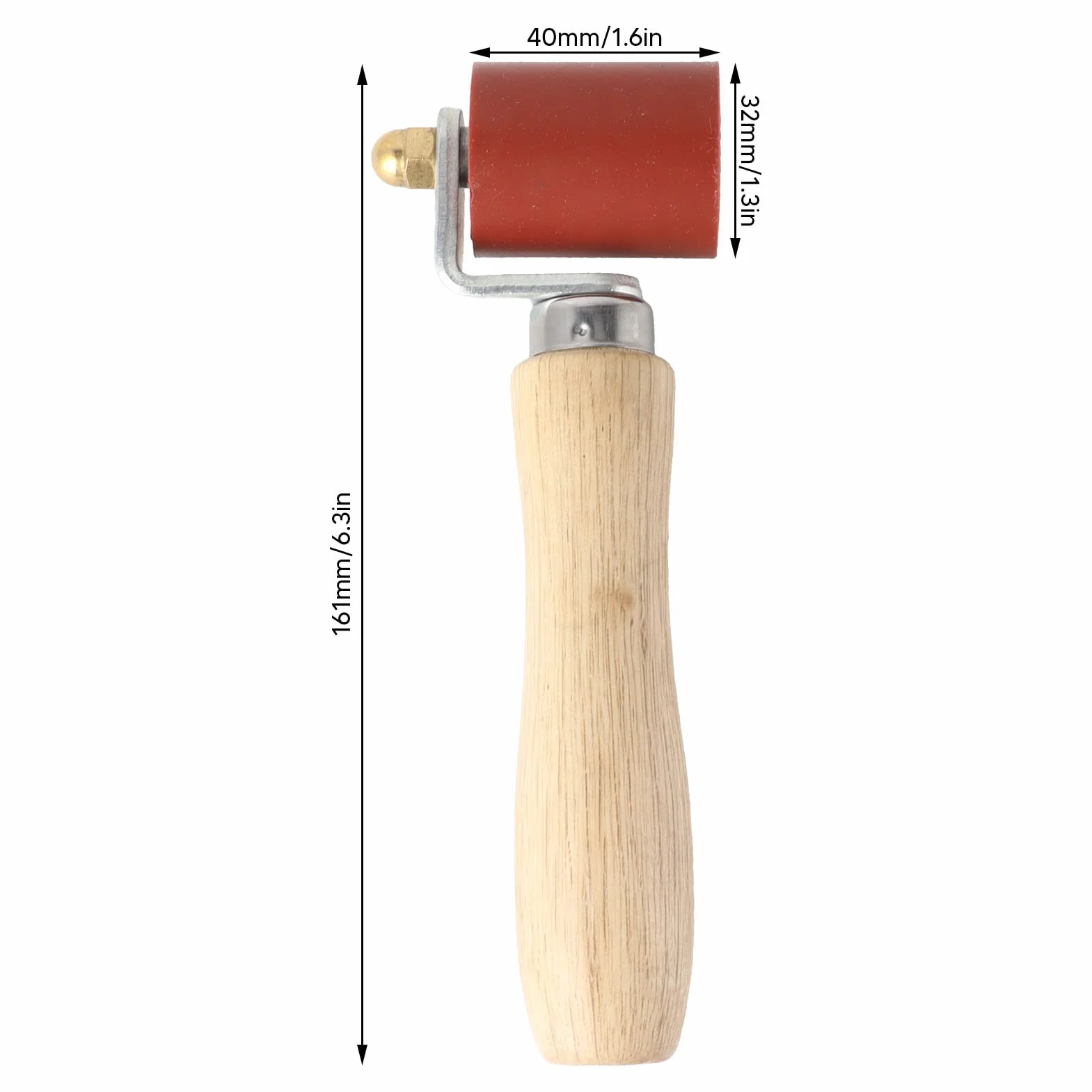 Silikonowy Tester Szwów Konstrukcja łożyska Ergonomiczny Odpinany Wygładzający Wałek do Szwów Narzędzie do Taśmy Dachowej Pcv Silikonowy Wałek do Szwów Ręczny Wałek Dociskowy (Czerwona szerokość 40mm/1,6 cala)