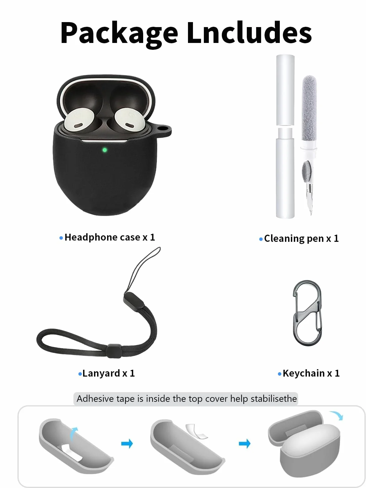 Silikonowe etui ochronne do słuchawek Google Pixel Buds Pro 2 - czarne