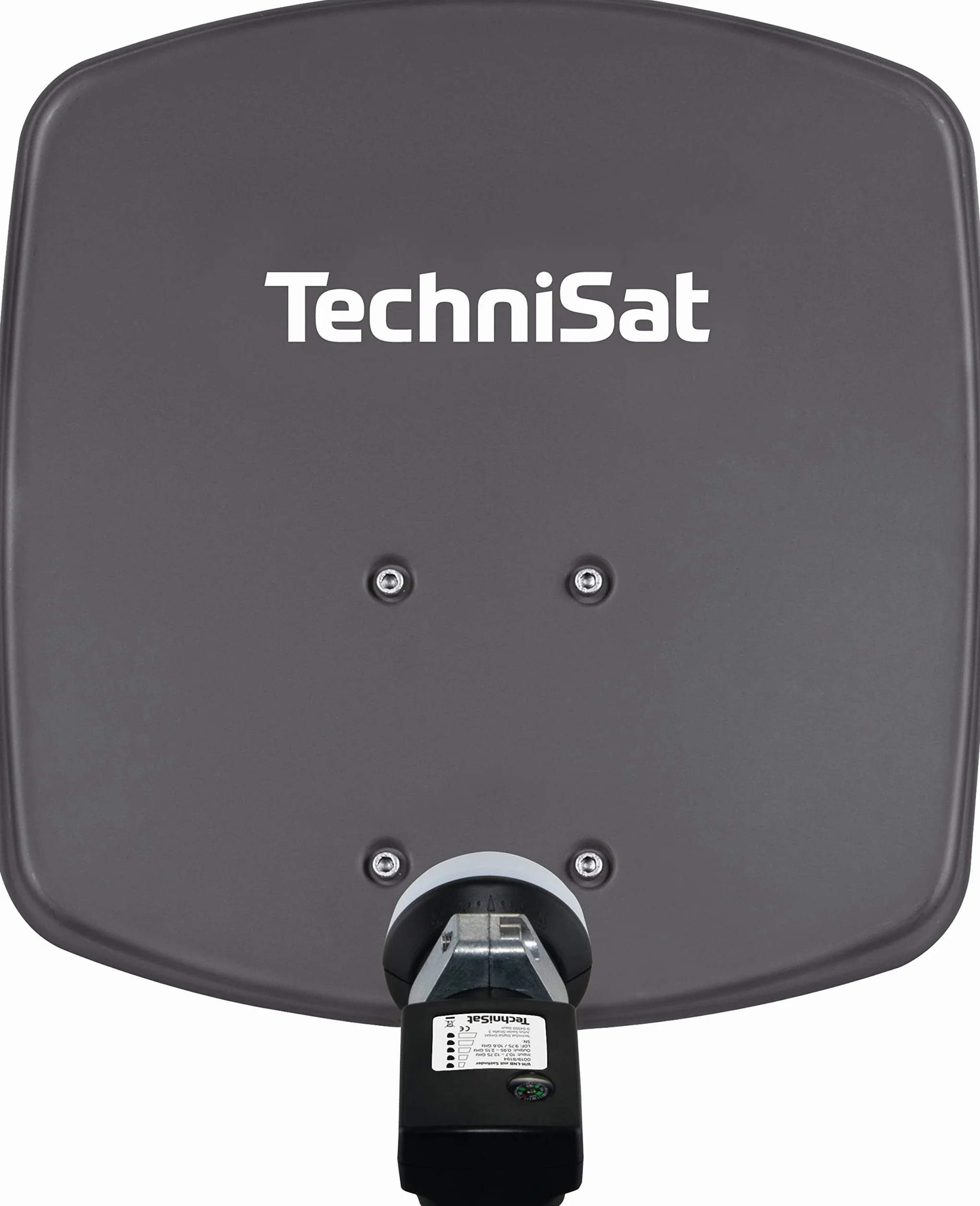 TechniSat DIGIDISH 33 – antena satelitarna dla 1 uczestnika (mały zestaw satelitarny 33 cm – kompletny zestaw z uchwytem ściennym i satfinderem V/H-LNB) szara