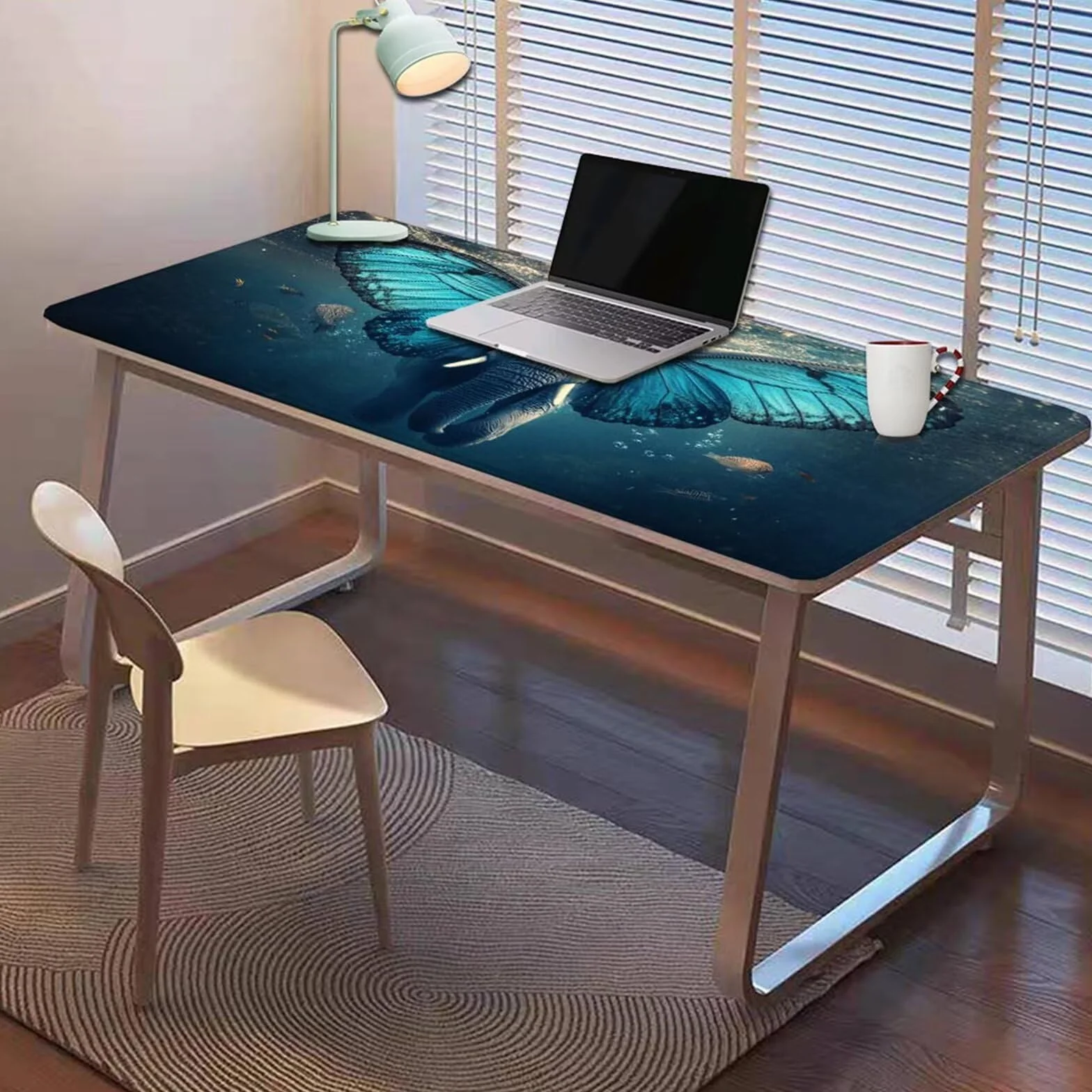 Gamingowa podkładka pod mysz 1200 x 600 x 3 mm, XXL, wodoszczelna, odporna na ścieranie, z przyszytymi krawędziami, niebieska, podkładka na biurko, poprawia prędkość i precyzję pod laptopa, komputera