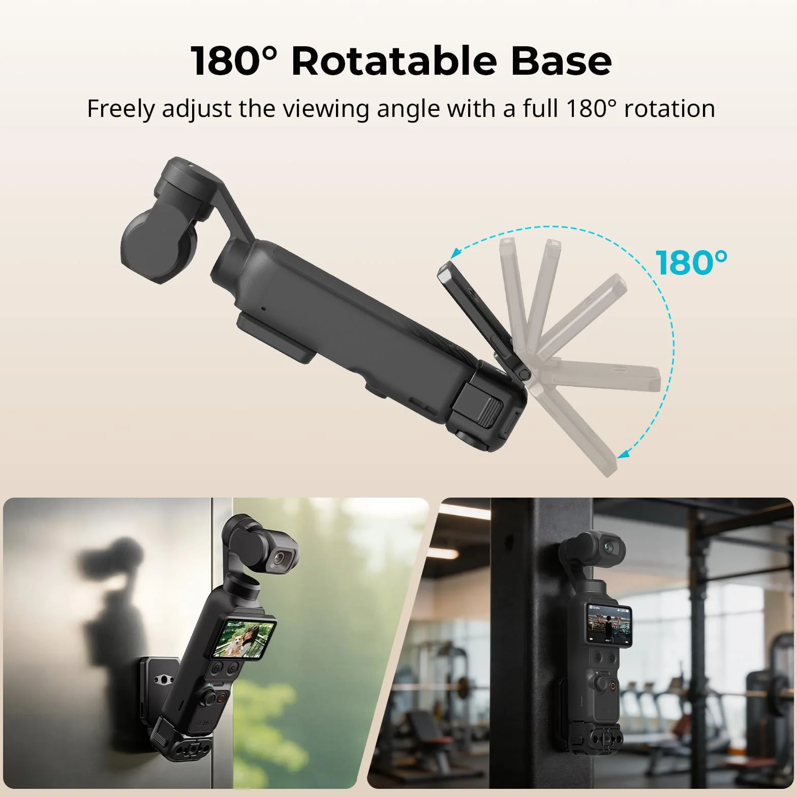 SMALLRIG Magnetyczna Płytka Tylna QR do DJI Osmo Pocket 4/3, Interfejs USB-C, Otwór Pozycjonujący 1/4”-20” i Dwukierunkowy Interfejs Magnetyczny, Regulacja Swobodna w Zakresie 180°-6359