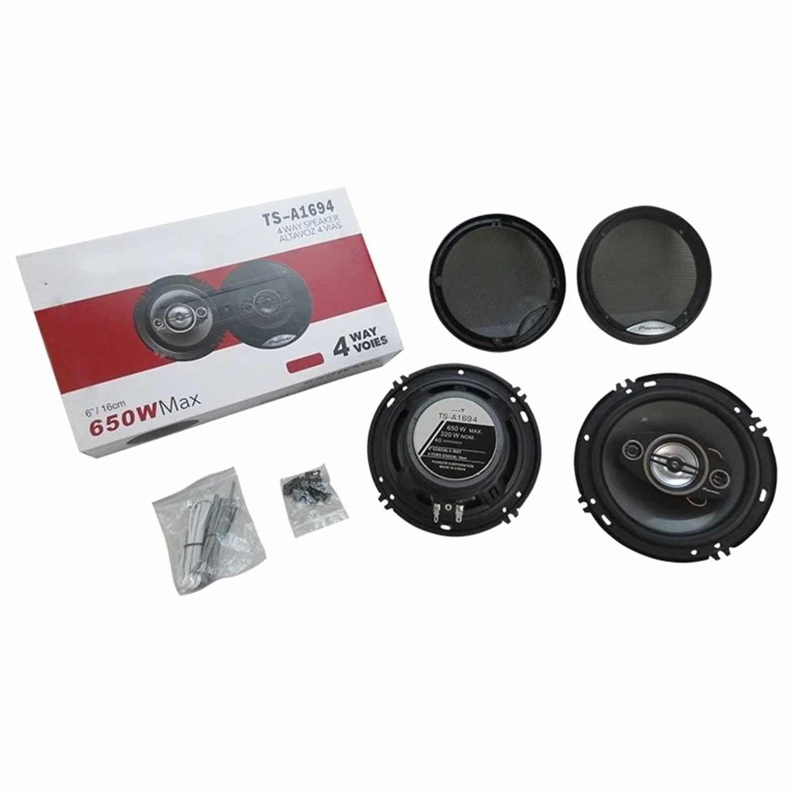 Car Tweeters 1 para 6-calowych 4-drożnych głośników współosiowych HiFi 650 W, głośniki stereo do muzyki samochodowej o pełnym zakresie częstotliwości