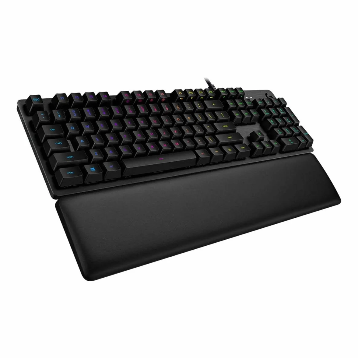Logitech G 513 mechaniczna klawiatura do gier, przełączniki dotykowe GX-Brown, oświetlenie RGB, pętla USB, podkładka pod nadgarstek z pianką memory, aluminiowa obudowa, francuski układ AZERTY, czarna