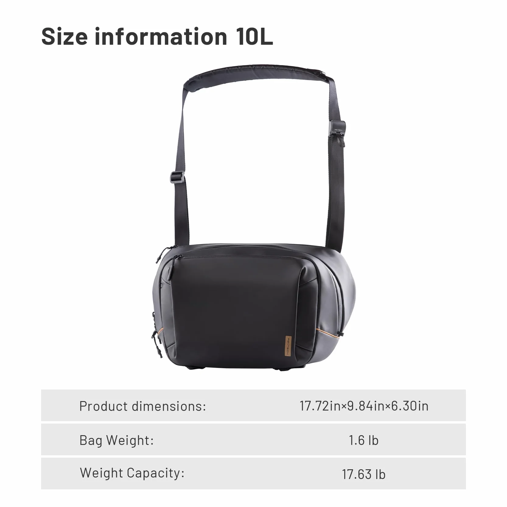 PGYTECH OneGo Solo V2 torba na ramię, wodoszczelna torba na aparat fotograficzny, 4 l, kompatybilna z aparatem SLR, iPad Mini, czarny, 10l, torba na ramię na aparat