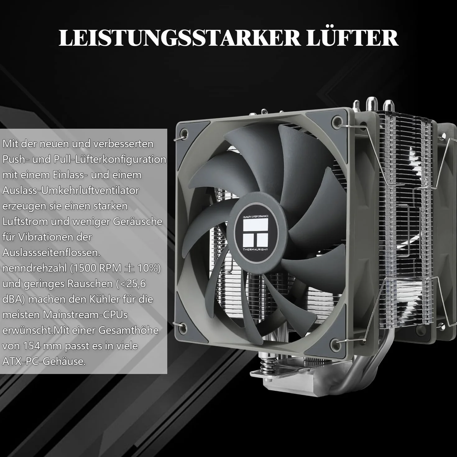 Thermalright Assassin Spirit 120 V2 PLUS wentylator chłodzący CPU, 4 rury grzewcze, podwójny wentylator PWM Quiet Fan CPU, radiator do AMD AM4 AM5/Intel 1700/1150/1151/1200(AS120 V2 Plus)