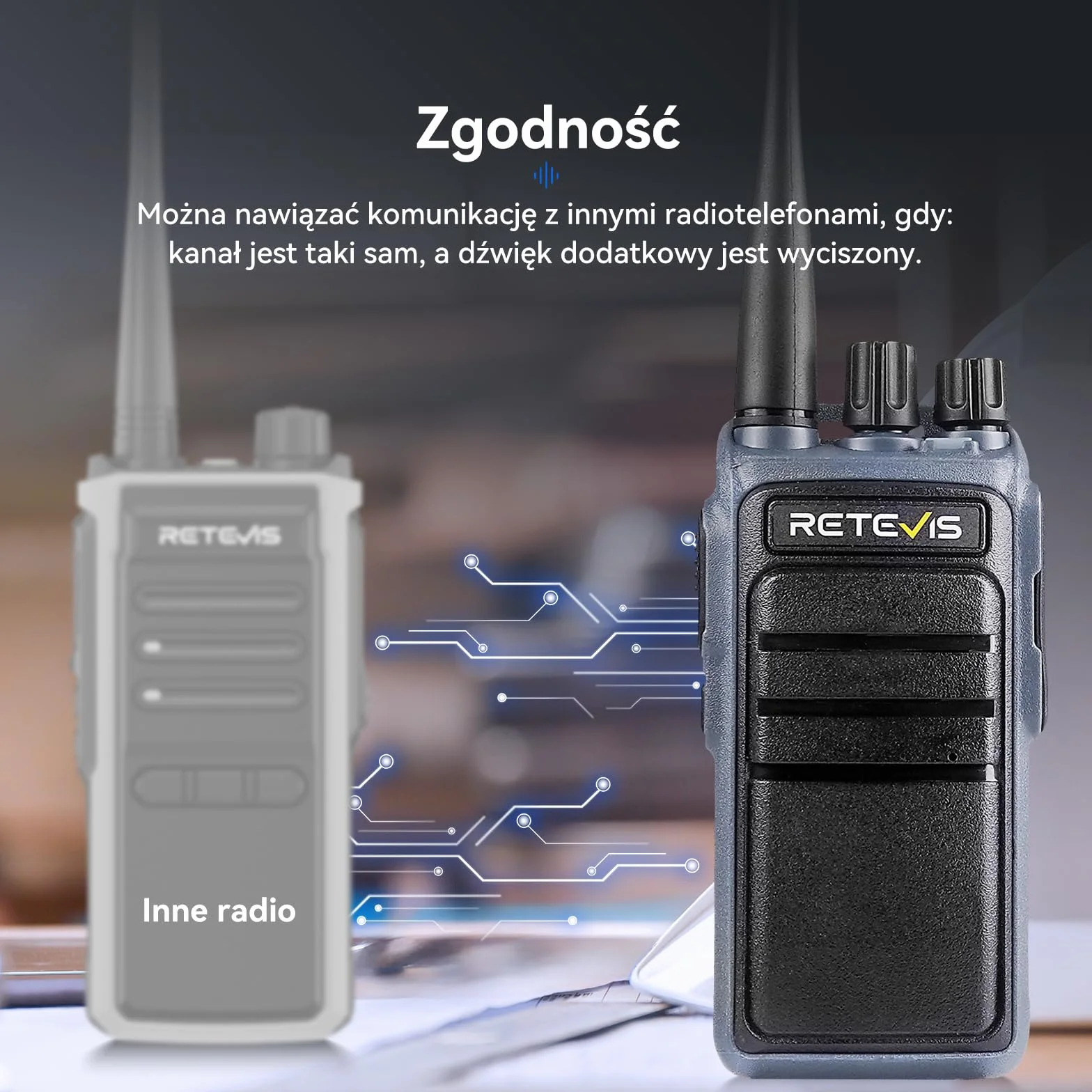 Retevis C64 Walkie Talkies Dwupasmowe krótkofalówki dalekiego zasiegu, Inteligentne Rozpoznawanie Głosu, Redukcja Szumów, Przenośne Radio ze Słuchawkami do Restauracji, Hoteli (Czarne, 4 szt)