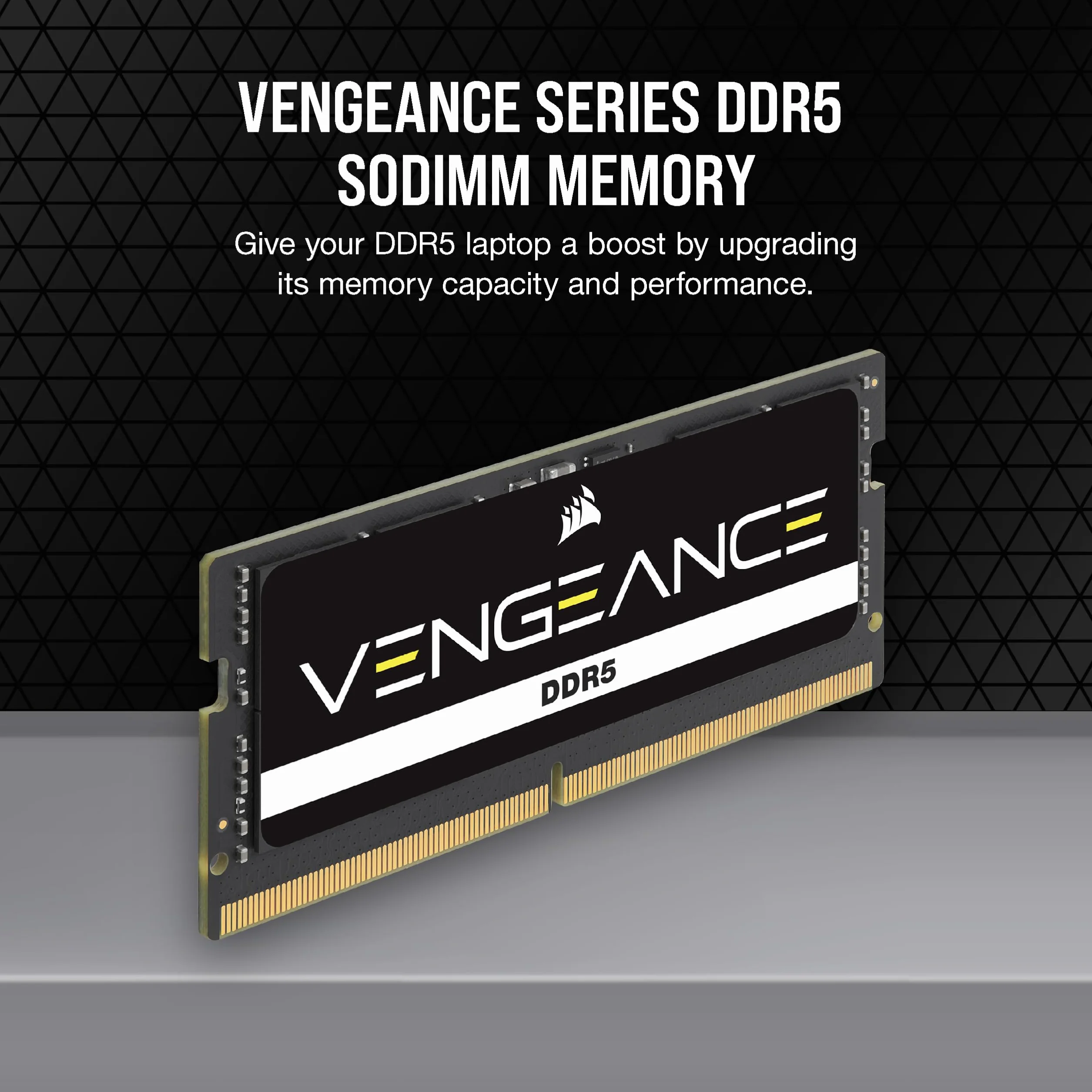 CORSAIR VENGEANCE SODIMM DDR5 RAM 8GB (1x8GB) do 4800MHz C40 1.1v Intel XMP iCUE Kompatybilna Pamięć Komputera – Czarny (CMSX8GX5M1A4800C40)