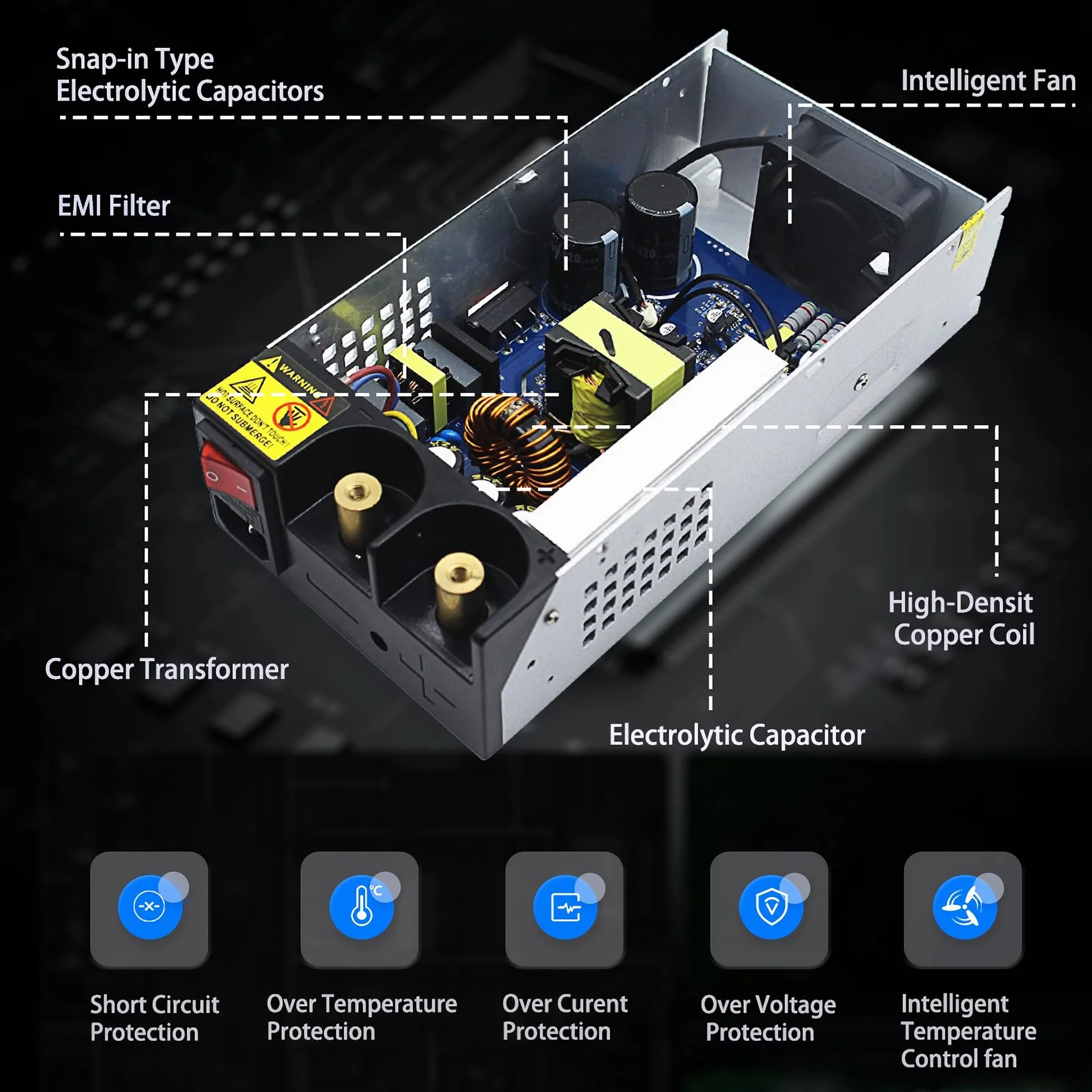 AC na DC 12 V 100 A 1200 W zasilacz przełączanie uniwersalny regulowany konwerter AC na DC AC 110 V 220 V na DC 12 V SMPS adapter sterownika transformatora do taśmy LED, kamery CCTV, kampera