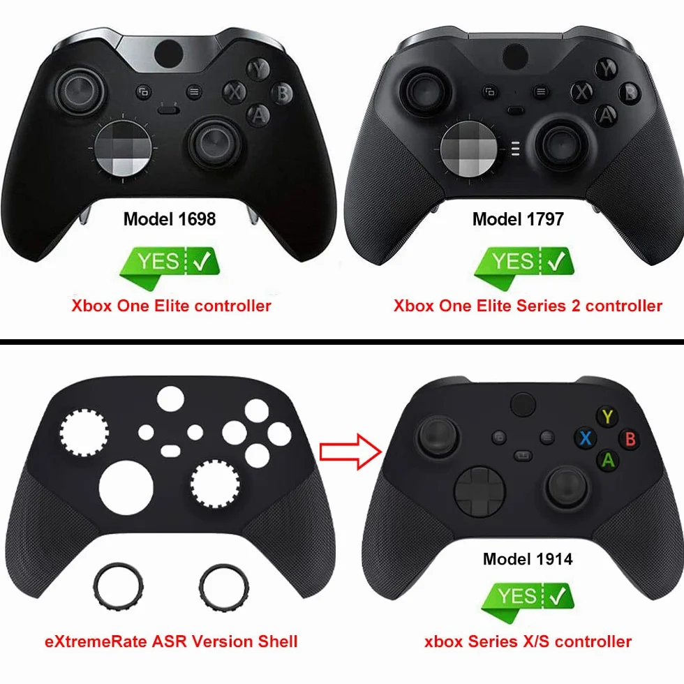 eXtremeRate Chrom Czerwony Custom Accent Rings dla Xbox Series X/S Controller, Akcesoria Zamienne dla Xbox One Elite, Elite Series 2