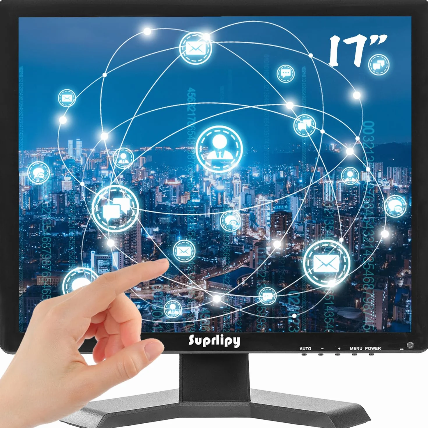 43,2 cm (17 cali) ekran dotykowy, 1280 x 1024, obsługuje HDMI, VGA, AV, USB, BNC, 10 pojemnościowych monitorów TFT LED do komputerów PC, laptopów, Xbox, PS5, PS4, przełączników, systemów POS,