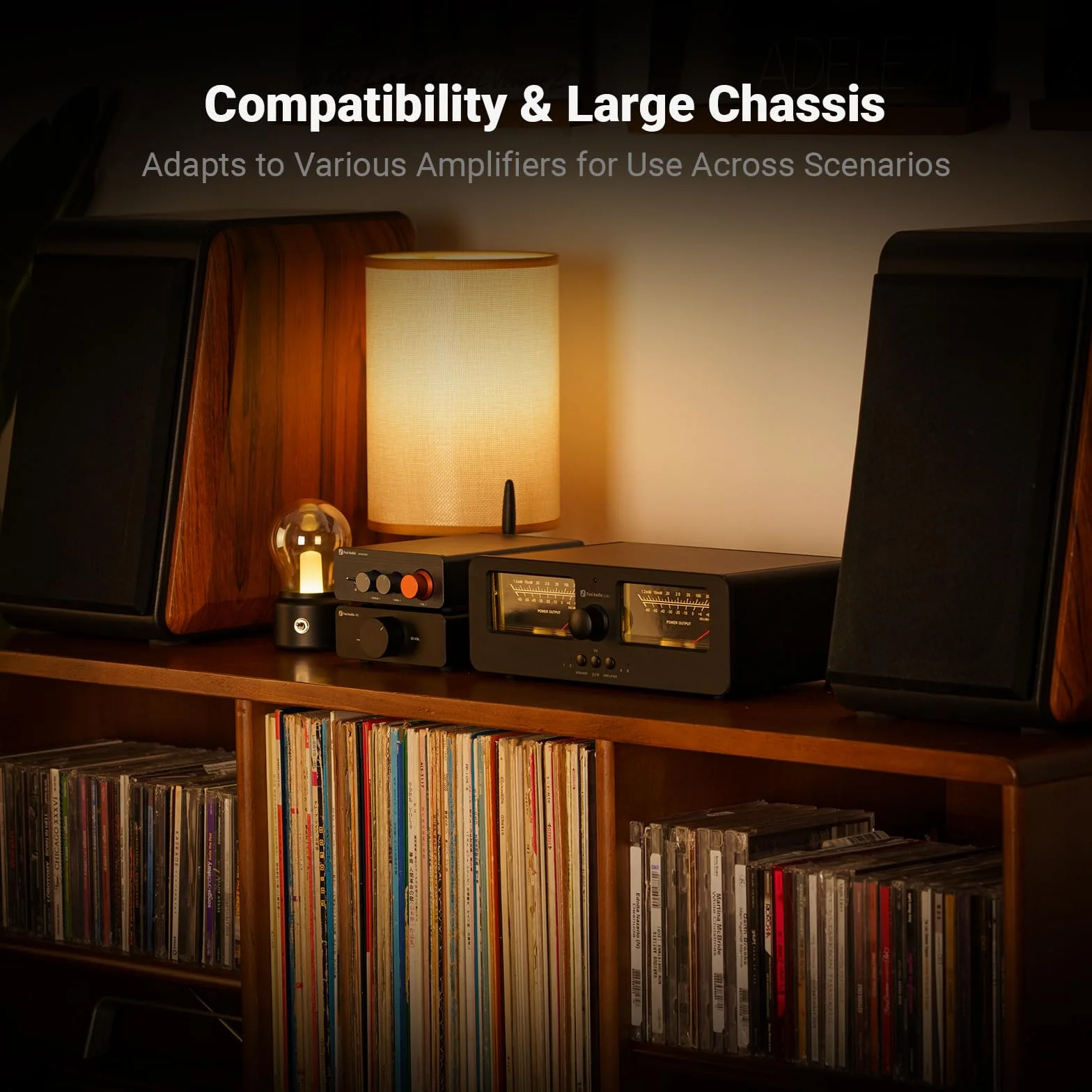 Fosi Audio LC30 czarny podwójny miernik VU Audio Visualizer, przełącznik 2 wejścia 2 wyjścia vintage do wzmacniaczy stereo o dużej mocy, komponent do kina domowego, pilot zdalnego sterowania