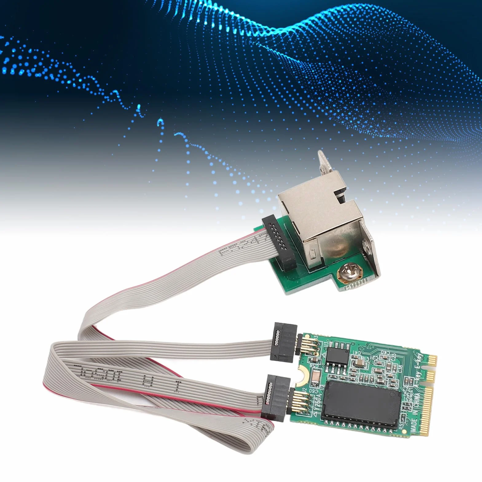 Karta Sieciowa M.2 A + E, 1000/100/10Mbps z Wygiętym Pinem Gigabit Ethernet, Pojedynczy Port Serwerowa Karta Sieciowa RJ45 z Chipem I210AT do Komputera