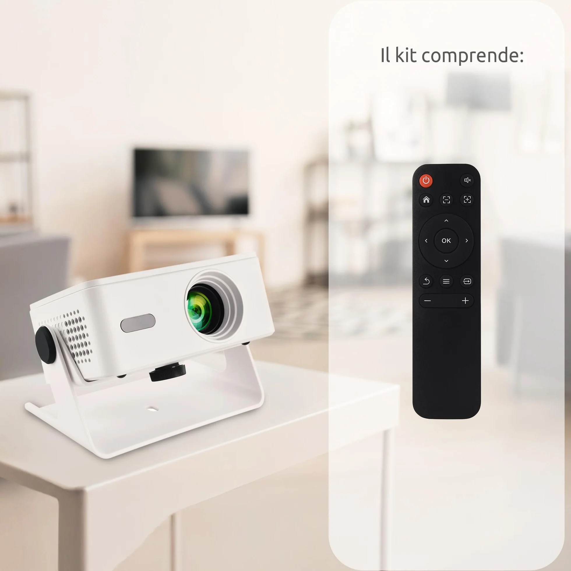 IRRADIO Inteligentny projektor 150 ANSI lumenów, przenośny mini projektor HD Native 720p z systemem Android 13 i Auto Focus, dostęp do aplikacji Streaming, dwuzakresowe WiFi
