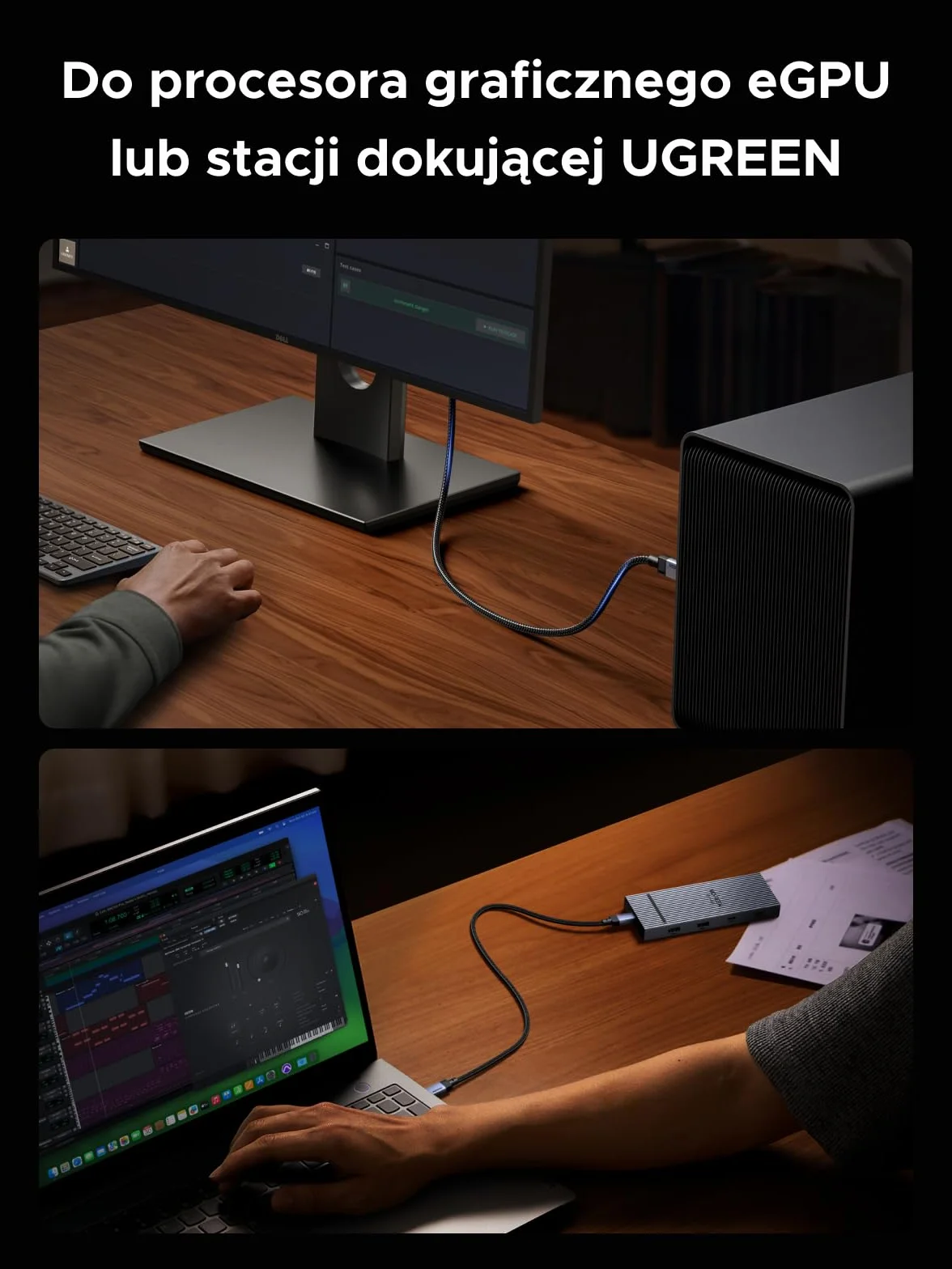 UGREEN 40 Gbps USB-C kabel z szybkim ładowaniem 240W, przesył 4K | Dla iPhone 17/16, MacBook, iPad, Galaxy S26, Steam Deck, monitory, stacje dokujące i urządzenia USB‑C. (40 Gbps 1M)