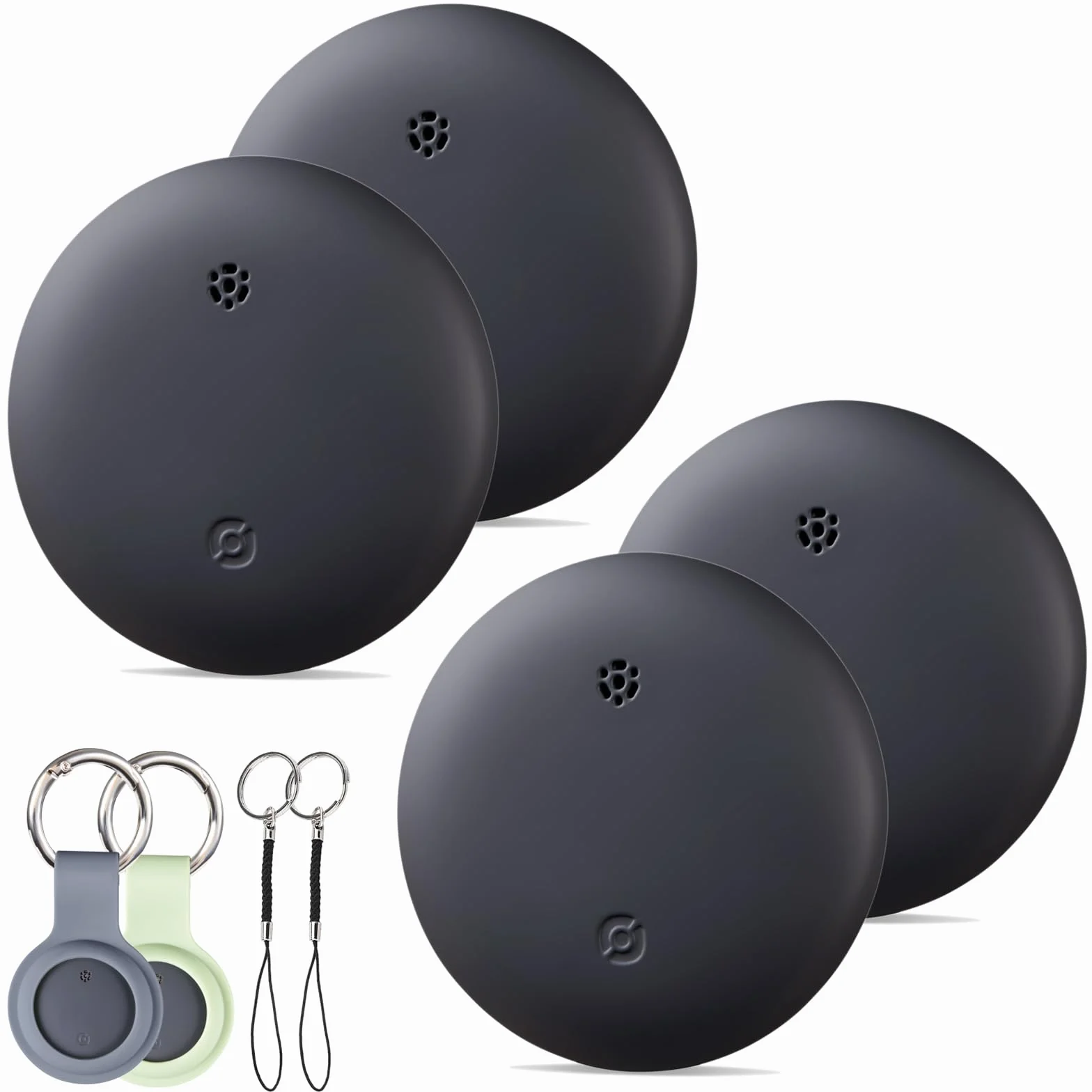 Reyke Smart Tag Pro, tracker walizki, kompatybilny z Apple Wo jest? Aplikacja (tylko iOS) lokalizator kluczy do kluczy, bagażu, walizki, portfela, wodoszczelność IP67, 4 sztuki