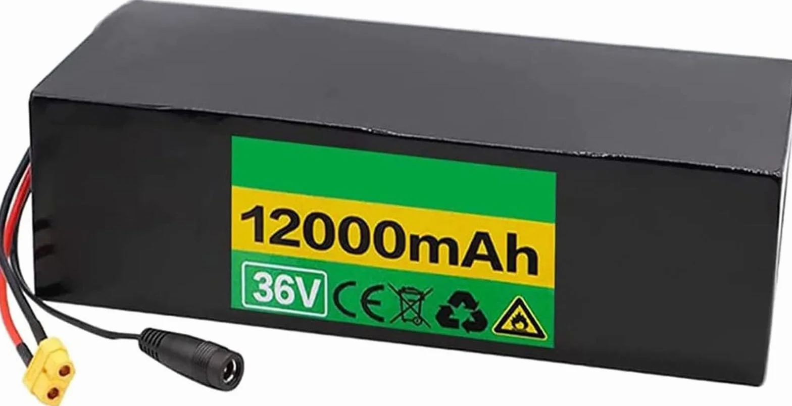 Akumulator litowo-jonowy 36 V 12 Ah 10S4P, akumulator litowo-jonowy zamienny z akumulatorem o dużej mocy BMS, akumulator wodoodporny, do silników 200 W/400 W/500 W/750 W