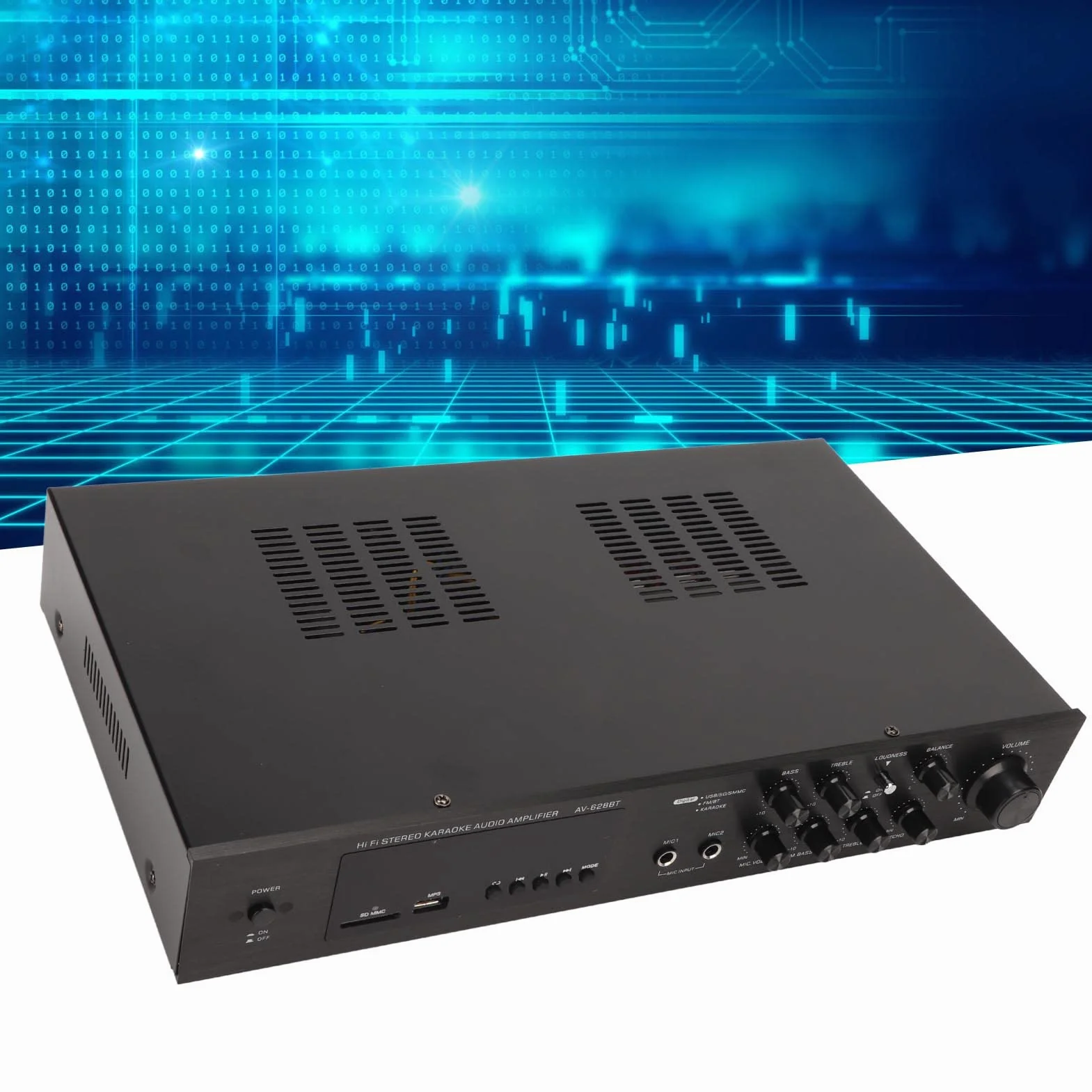 628BT Odbiornik Kina Domowego Bluetooth, 5-kanałowy 500W High Power Car Sound Wzmacniacz Stereo do Kina Domowego Karaoke Party