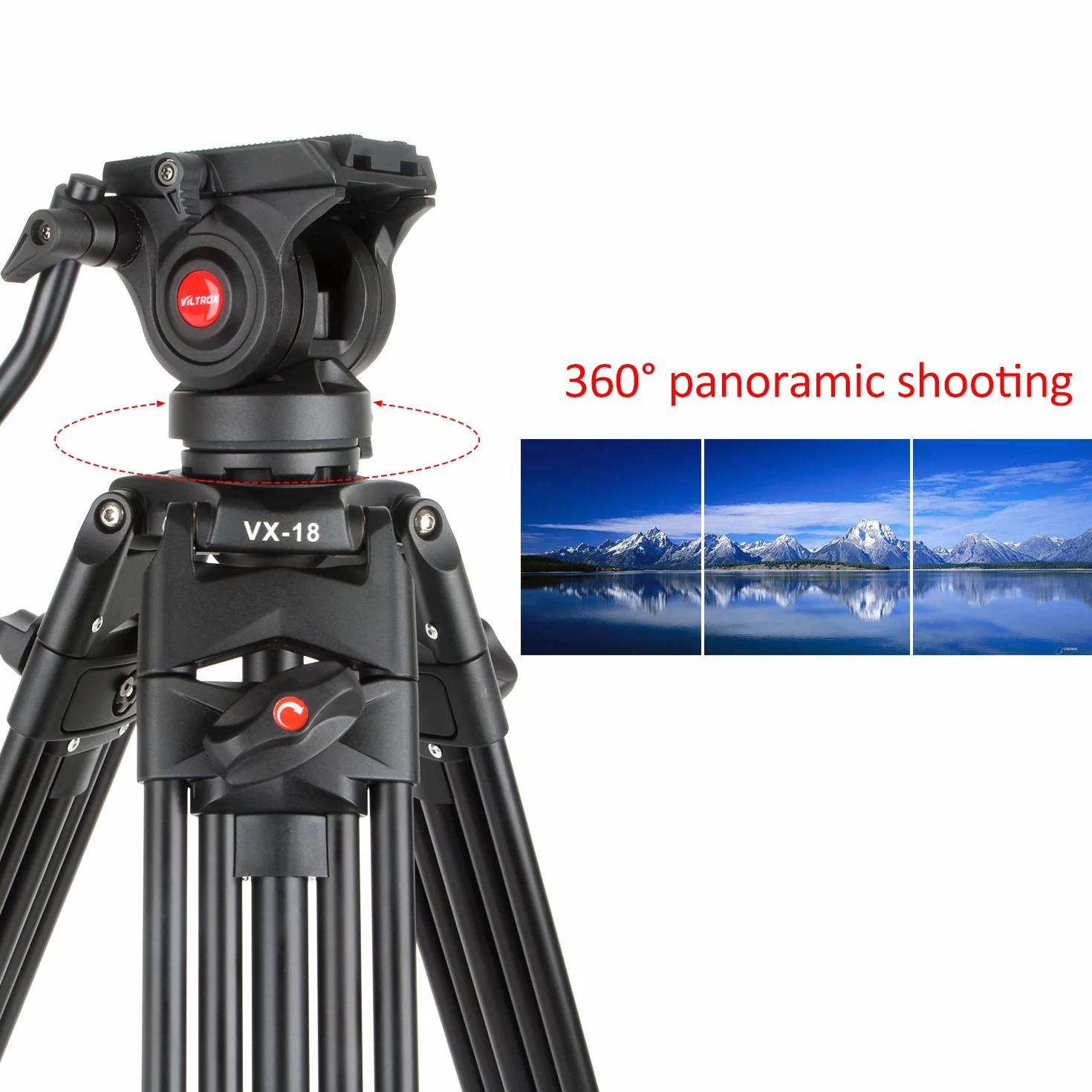 VILTROX VX-18M 188cm profesjonalna statyw kamera wideo ze stopu aluminium wytrzymała panoramiczny z głowicą płynną do aparatu DSLR i nagrywarka wideo kamer DV