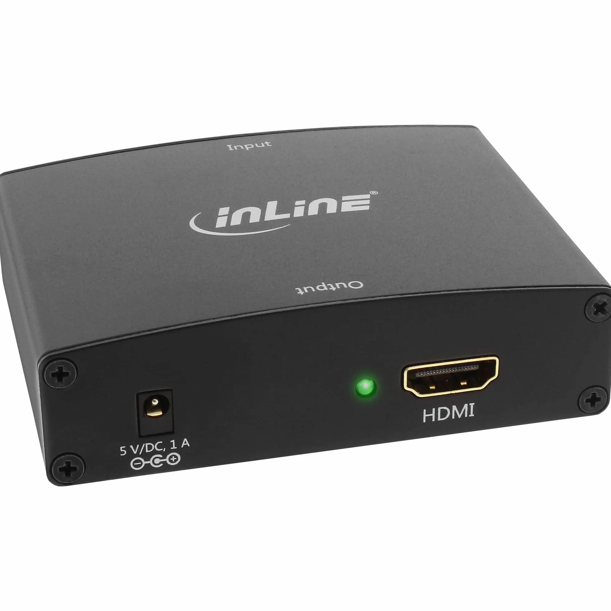 InLine 65004 konwerter VGA+Audio na HDMI, wejście VGA i cinch audio stereo, wyjście HDMI, w zestawie zasilacz sieciowy