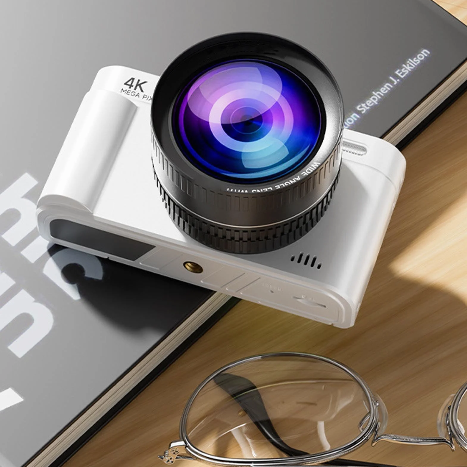 Garsent Aparat Cyfrowy, WiFi 64MP 4K Kamera Vlogging z 18x Cyfrowa Zoom, 2,8 -calowy Ultra HD Sunlight, Wyświetlacz Autofocus Retro Bezlusterkowy Aparat z Ekranem do Podróży, Imprezy,