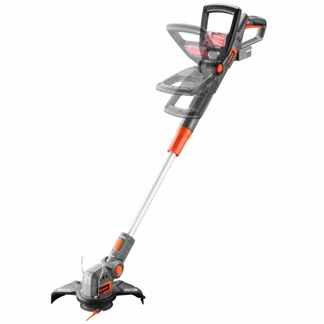 Podkaszarka Elektryczna FUXTEC z Akumulatorem 20 V FX-E1RT20 - Szerokosc Ciecia 25 cm, Lekka i Cicha, Teleskopowy Uchwyt, Bez Akumulatora i Ladowarki