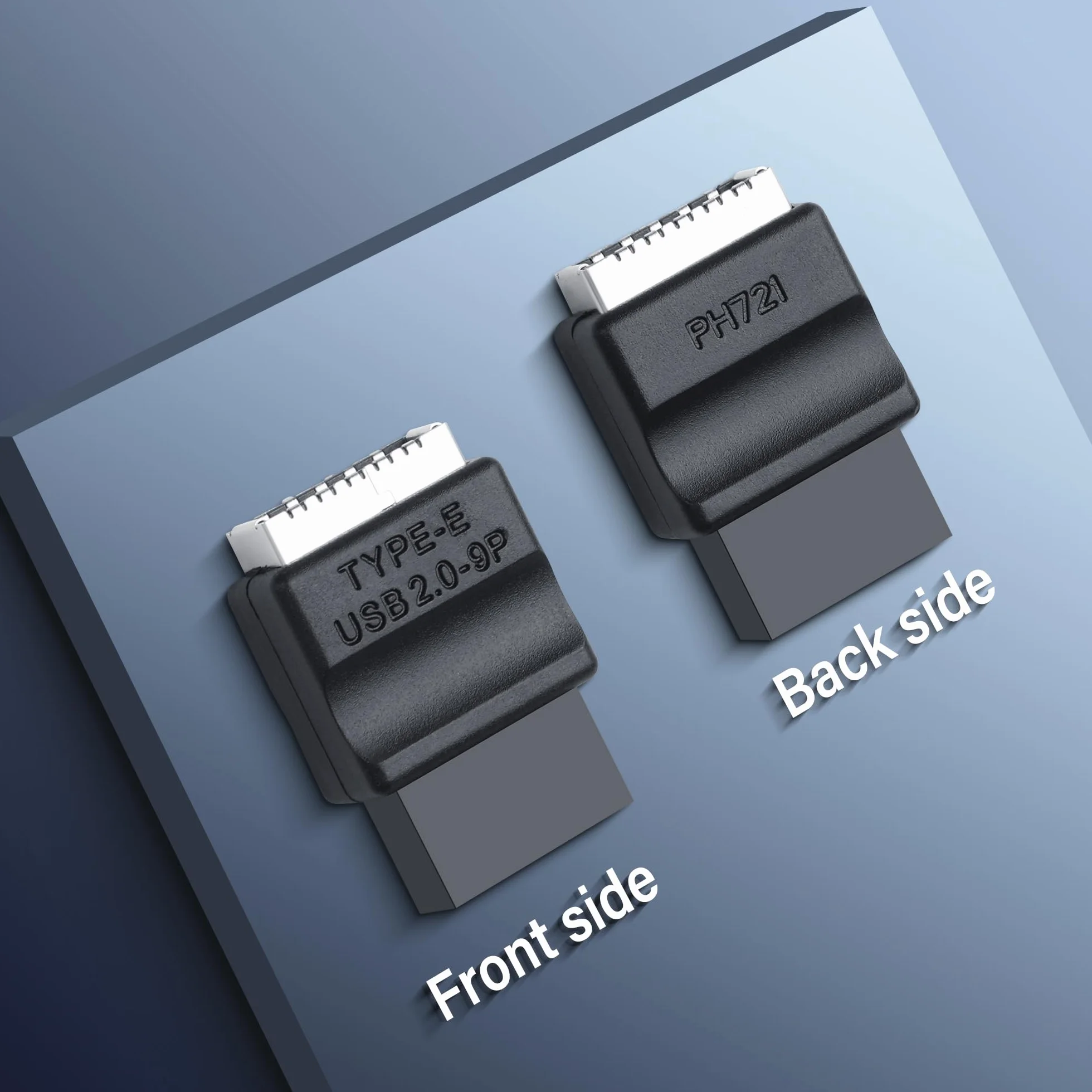 SinLoon Adapter USB 2.0 9Pin do wtyku płyty głównej typu E, przedni złączowy konwerter USB 2.0 9-Pin żeński do żeńskiego typu E, przedni adapter panelu USB
