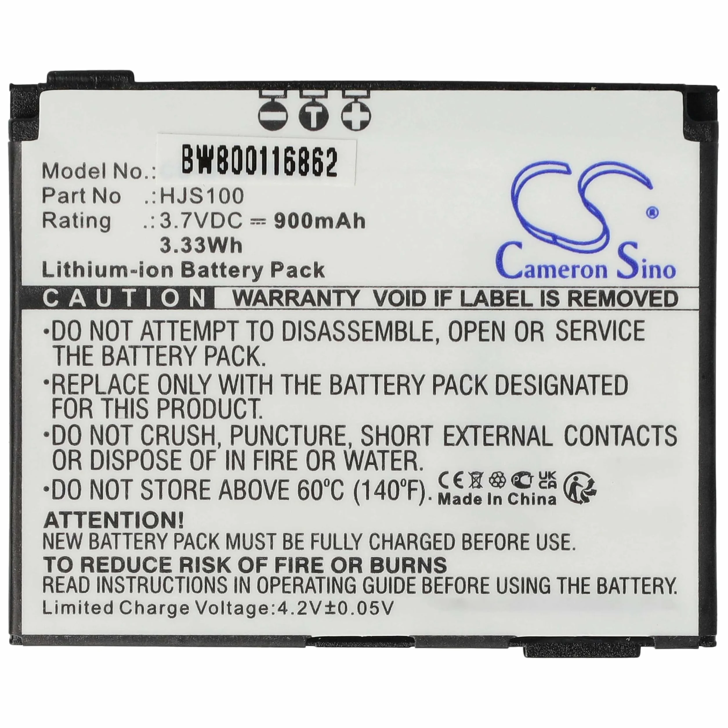 vhbw Zapasowa bateria kompatybilna z Becker HJS100, HJS-100, pilot mapy system nawigacji GPS nawigacji satelitarnej (900 mAh, 3,7 V, Li-Ion)