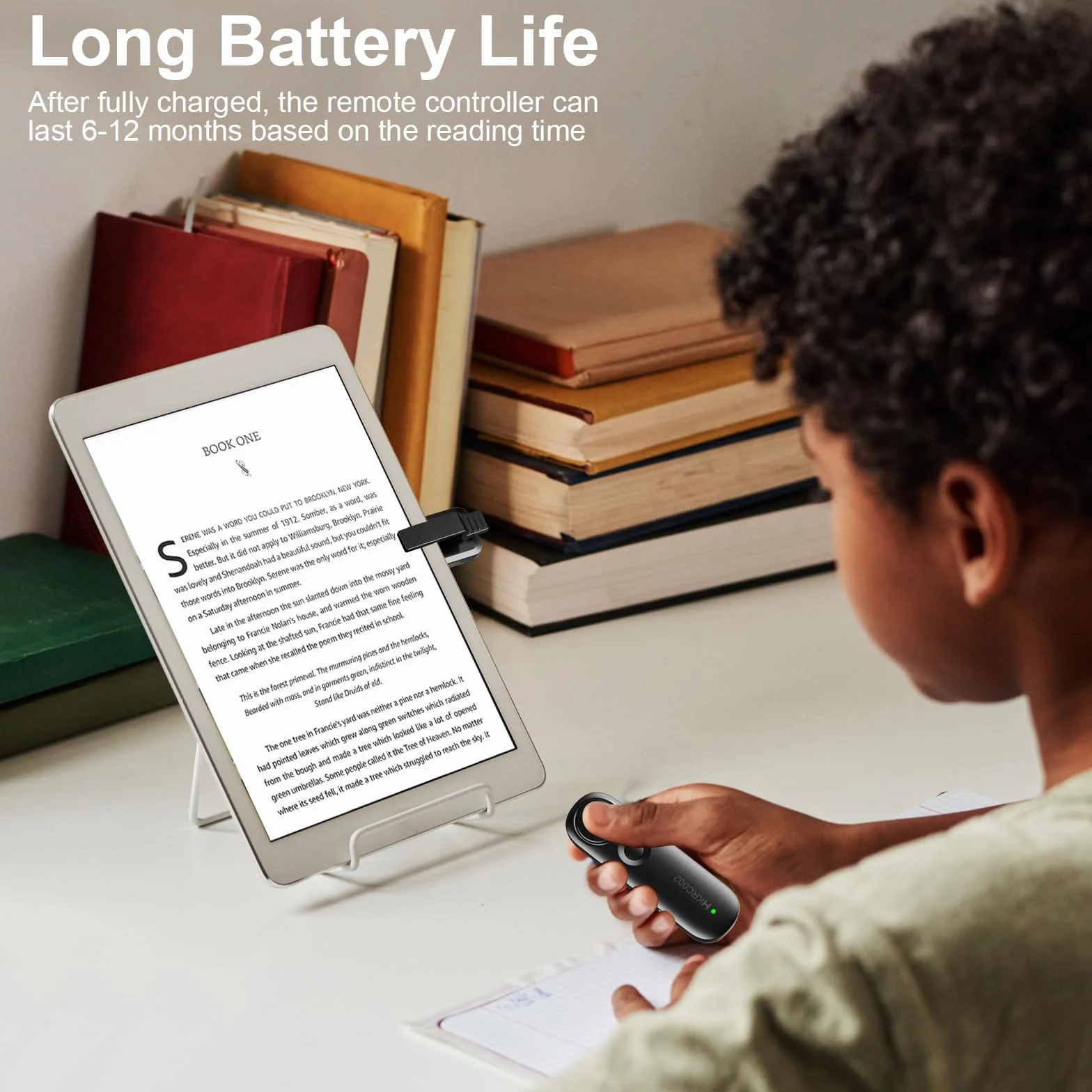 Sterowanie RF Przewracanie Stron dla Kindles, kontroler e-czytnika dla iPad iPhone Android-Phone/tablet, czytanie e-booków, powieści komiksowych, Akcesoria do Kindle, Czarny