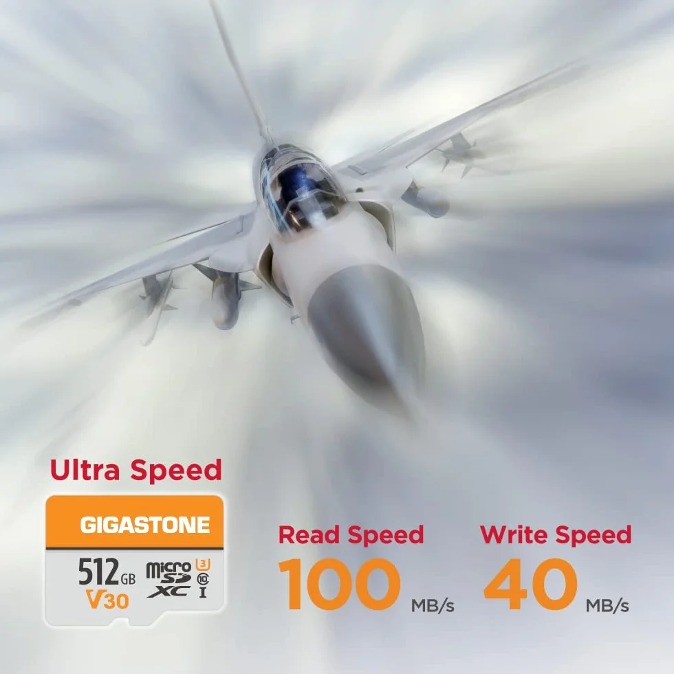 Gigastone Karta micro SD 512 GB, 2-pak, z 1 adapterem SD + 1 x mini etui, karta pamięci MicroSDXC do smartfona, aparatu, nagrywania wideo 4K, UHS-I A1 klasa 10, do 100 MB/s