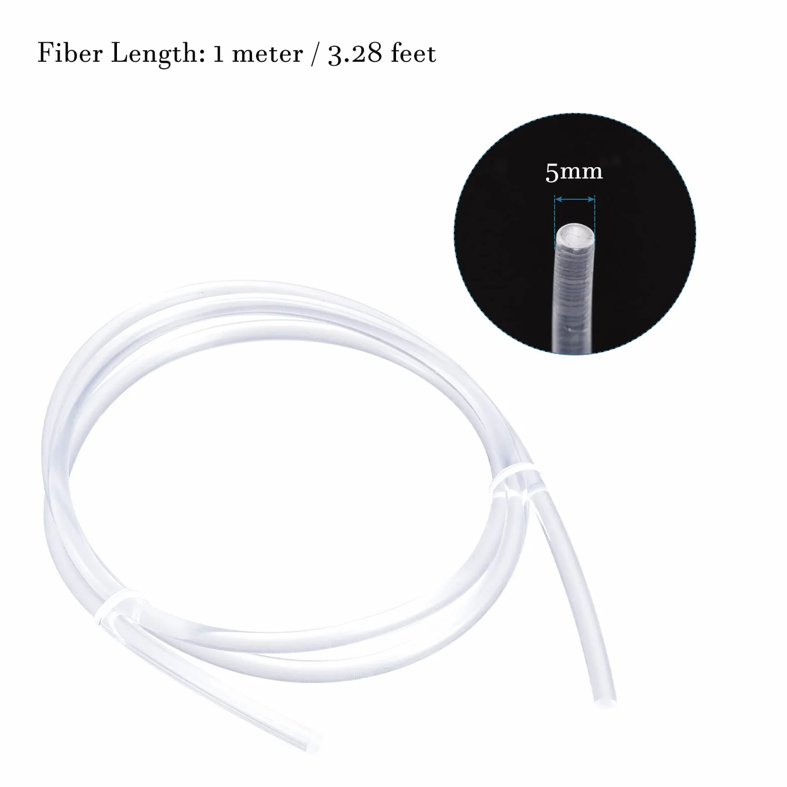 QUARKZMAN PMMA boczny światłowód świetlny kabel optyczny 5 mm LED źródło światła przezroczysty 1 m
