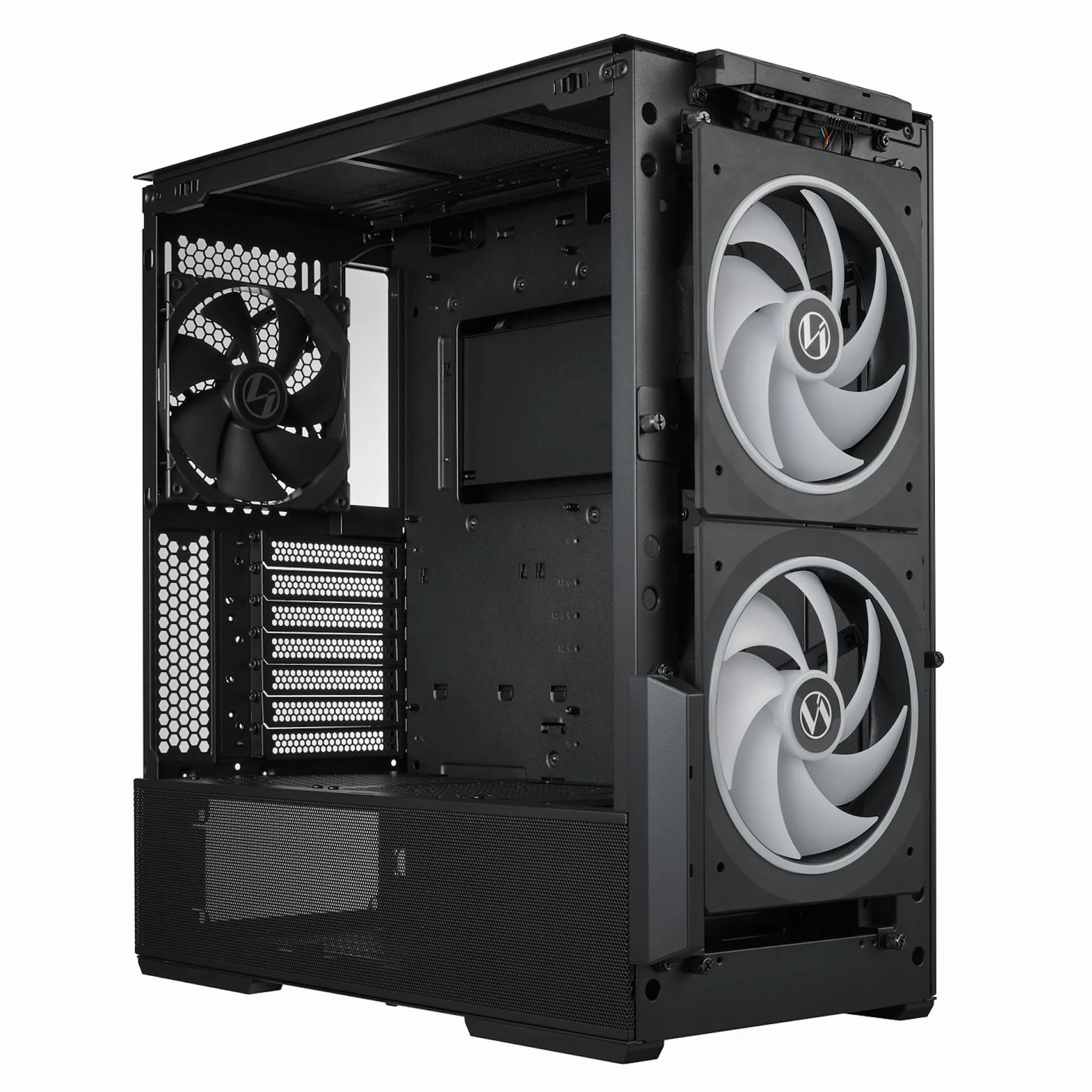 Lian-Li Lancool 216 RGB czarna stal/hartowane szkło ATX Mid Tower obudowa komputera, 2 x wentylatory ARGB 160 mm w zestawie – LANCOOL 216RX czarna