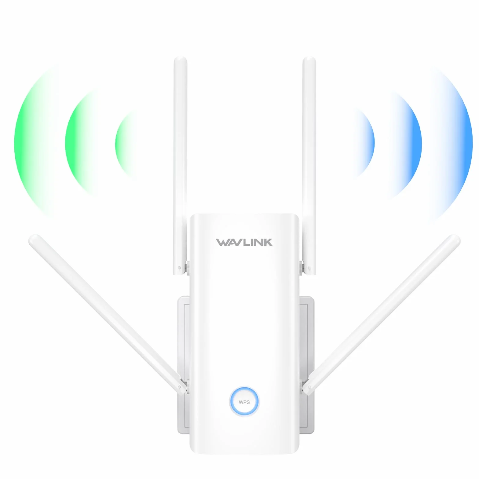 WAVLINK AX3000 dwupasmowy wzmacniacz zasięgu Wi-Fi 6, wzmacniacz przedłużający WiFi, wzmacniacz WiFi z portem gigabitowym, anteny 4 x 5 dBi, obsługa wzmacniacza, AP/routera/siatki, łatwa konfiguracja,