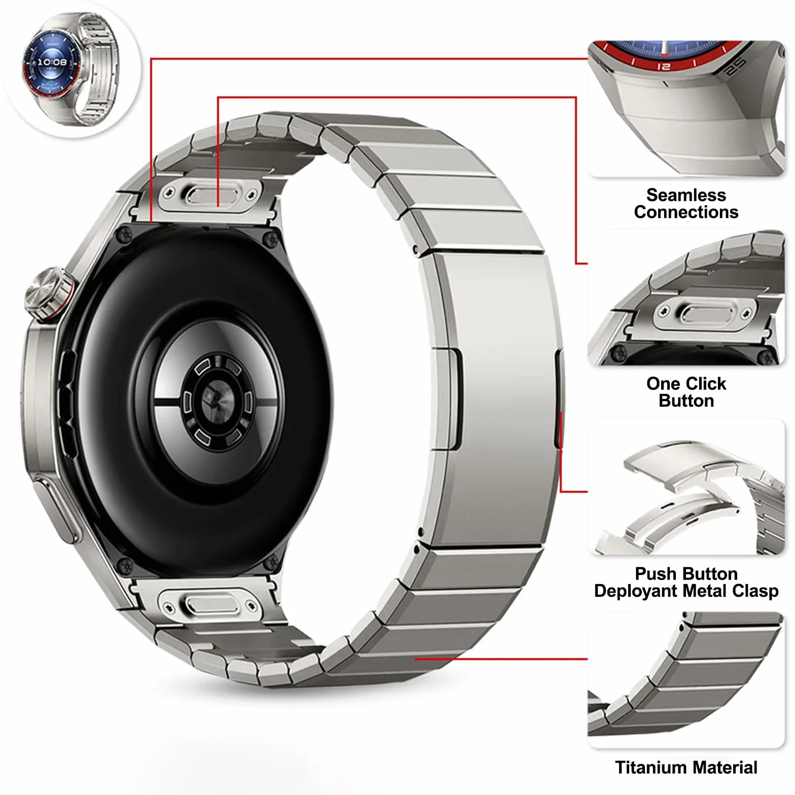 Tytanowy pasek do Huawei Watch GT6 Pro 46 mm