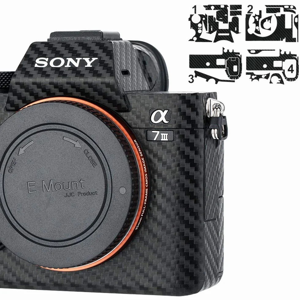 Kiwifotos Sony A7 III, A7R, III, A7III, A7III, A7II, A7RIII, ochrona przed zarysowaniami, bez pęcherzyków powietrza, antypoślizgowa, z włókna węglowego