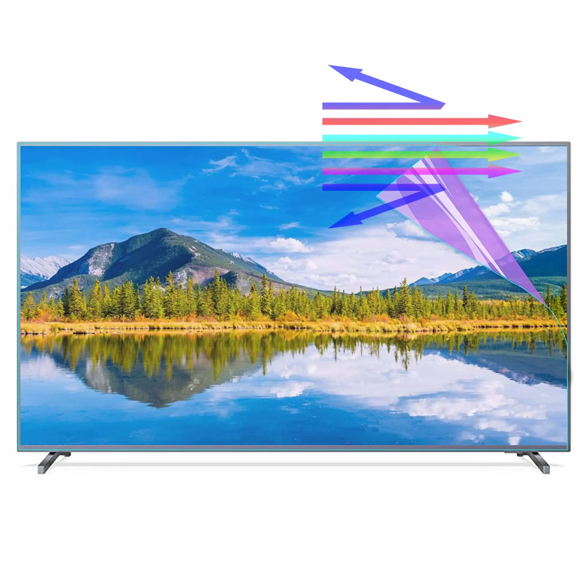 Osłona ekranu Smart TV, Folia ochronna na ekran telewizora 32-75 cali Filtr matowy uniwersalny(50in 1095x616mm)