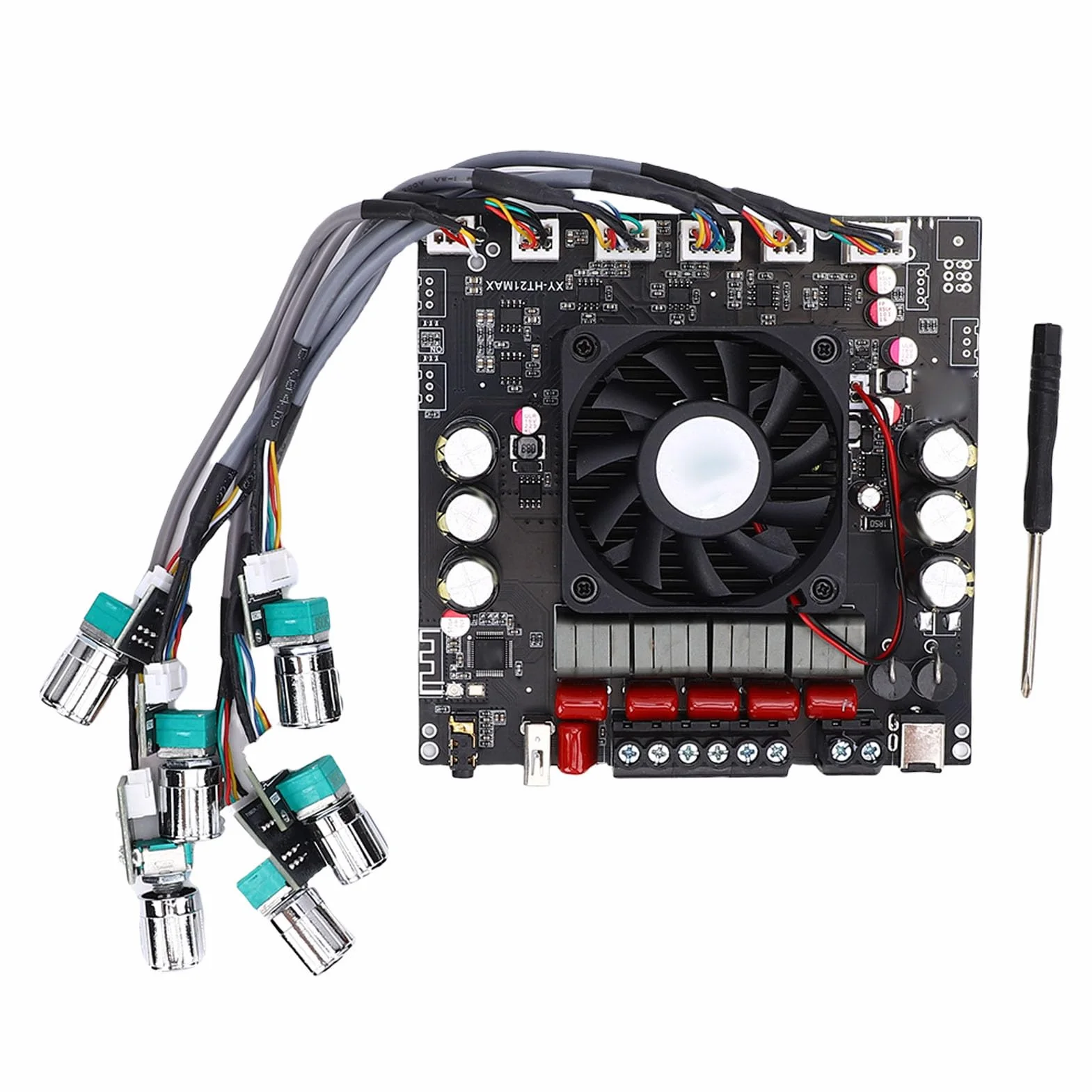 Generic 2.1-kanałowa Płyta Wzmacniacza Bluetooth Wysokiej Jakości Wzmacniacz Dźwięku do Domowego Głośnika PC Phone z regulacją Tonów Wysokich i Niskich dla Audiofilów