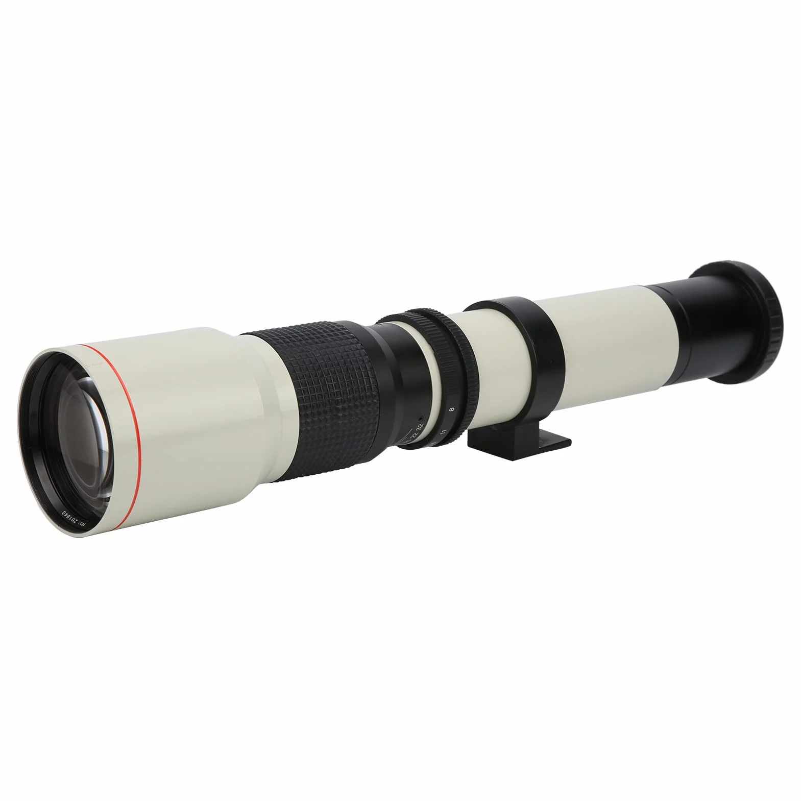 Teleobiektyw 500 mm F8‑F32 z ręcznym ustawianiem ostrości z 2-krotnym telekonwerterem do montażu Olympus OM, biały, przypadkowy
