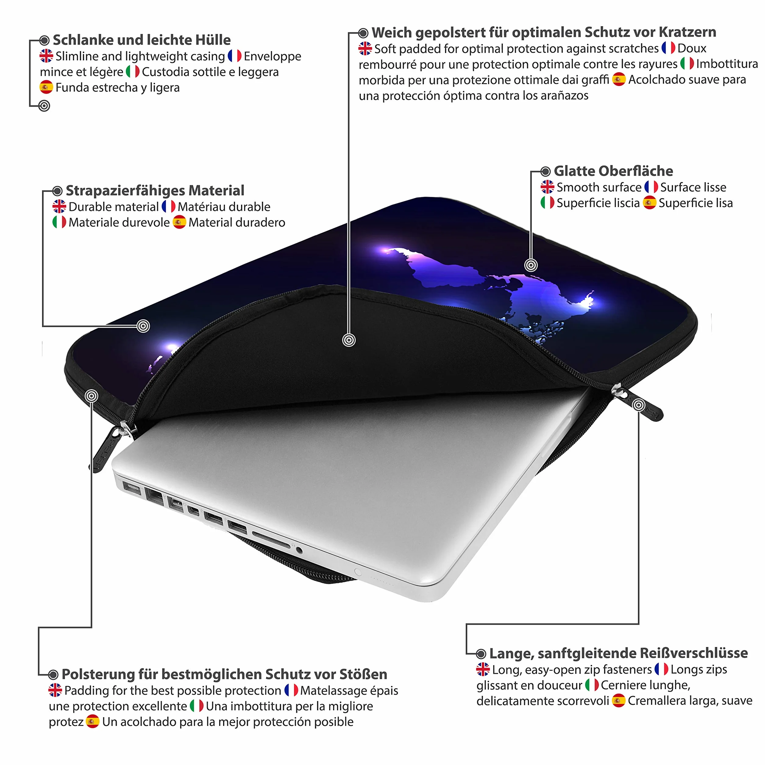 PEDEA torba na tablet pokrowiec projekt rękaw na 25 cm, ciemny świat