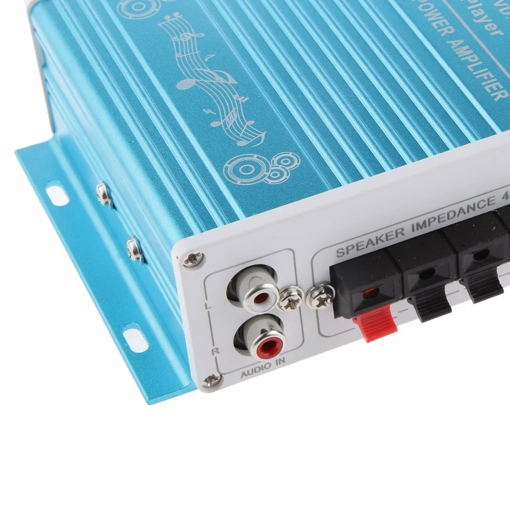 Mini Bluetooth Hi-Fi Stereo Audio AMP wzmacniacz basów wzmacniacz MP4 12 V wsparcie FM/MP3/TF/USB/DVD do samochodu motocykla samochodu samochodu samochodu CD DVD