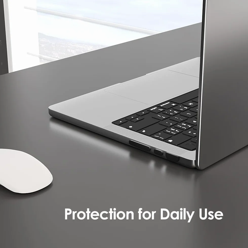 ProElife Zestaw kubków przeciwpyłowych do MacBooka Pro 14,2 cala 16,2 cala M2 Pro/Max M1 Pro/Max, 21 szt. silikonowych osłon ochronnych czarny