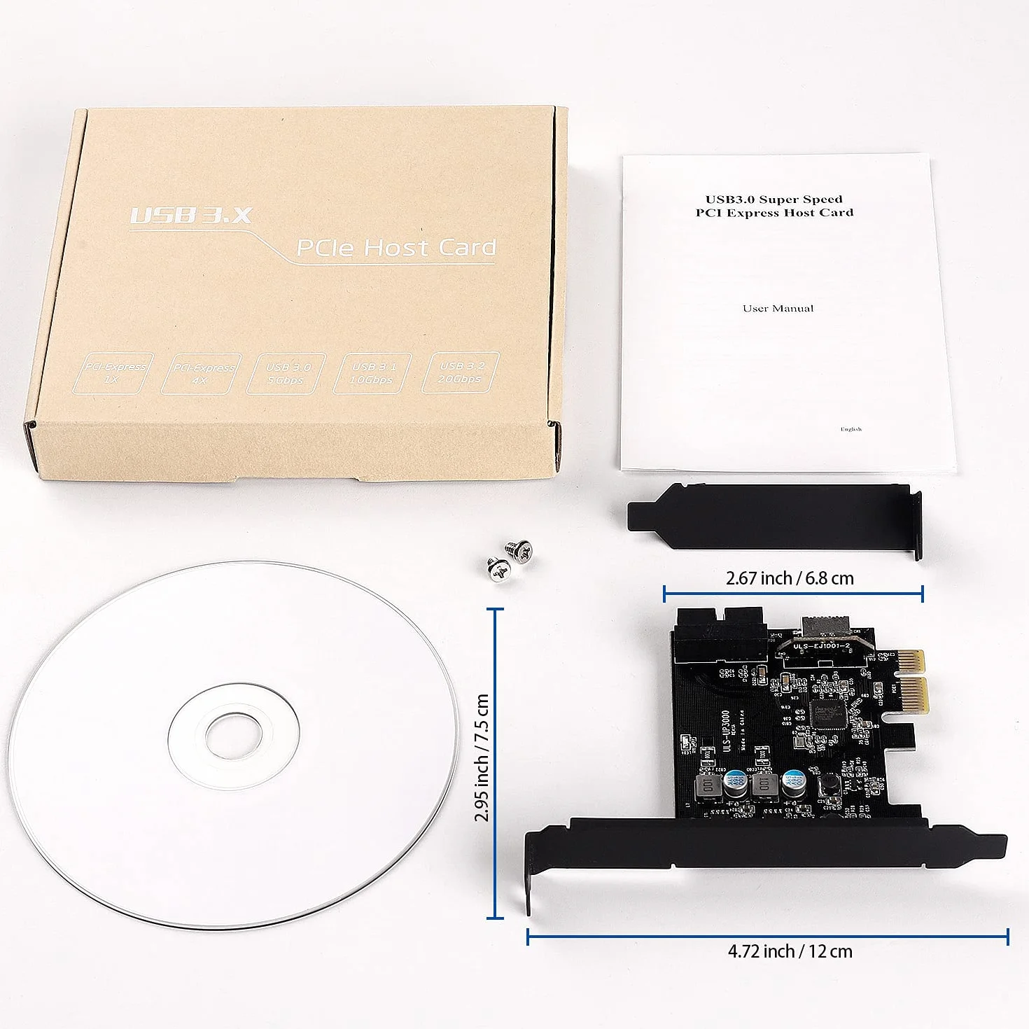 karta rozszerzeń PCIe x 1 do 19-pinowego złącza usb 3.0, adapter do panelu frontowego z 2 portami USB (A i C), 5 Gbps