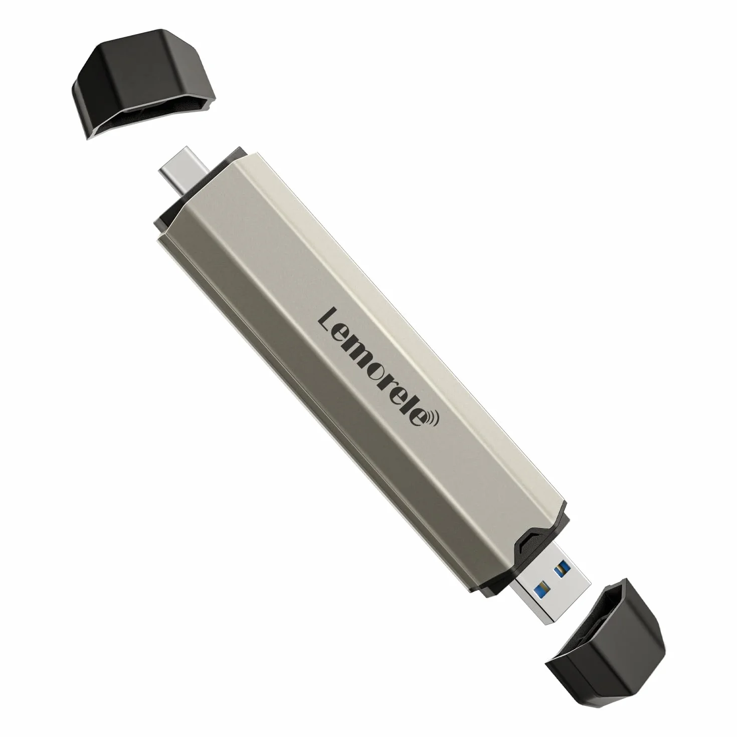 Lemorele NVMe M.2 SSD enclosure adapter, beznarzędziowy adapter zewnętrznej obudowy PCIe/SATA NVMe M.2 USB C 3.1 Gen2 (10 Gbps) dla (M-Key & M+B Key) NVMe SSD (2230/2242/2260/2280)