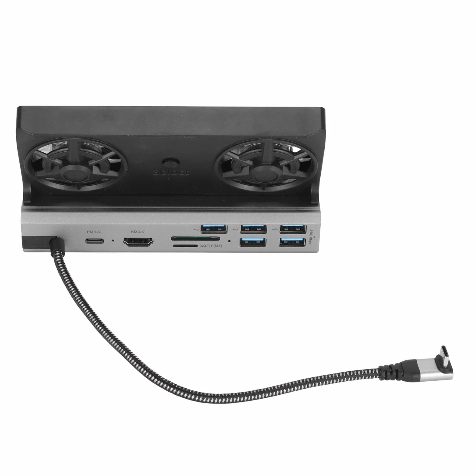 10-w-1 Stacja Dokująca USB C 4K 60Hz 100W PD z Podwójnym Wentylatorem, Gigabit Ethernet, 2.0, USB 3.0, 2.0, Czytnikiem Kart SD dla Steam Deck ROG Ally (V262A)