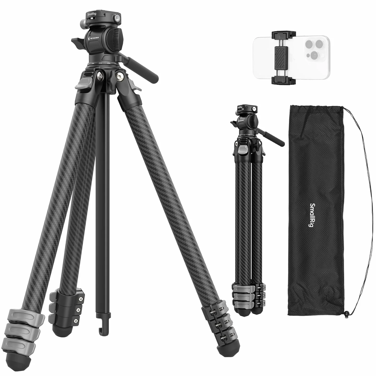 SMALLRIG Przenośny statyw fotograficzny z włókna węglowego do podróży 5877