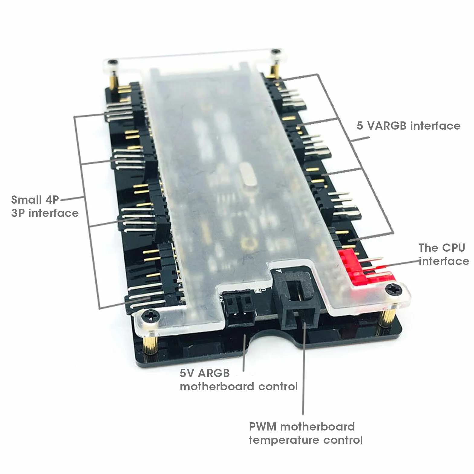 Ejoyous 2 w 1 ARGB PWM Hub Wentylatora z Kontrolerem, PC RGB Kontroler Hub Wentylatora z 8 Portami Zasilania SATA, Obudowy, do Sterowania Wentylatorami Chłodzenia
