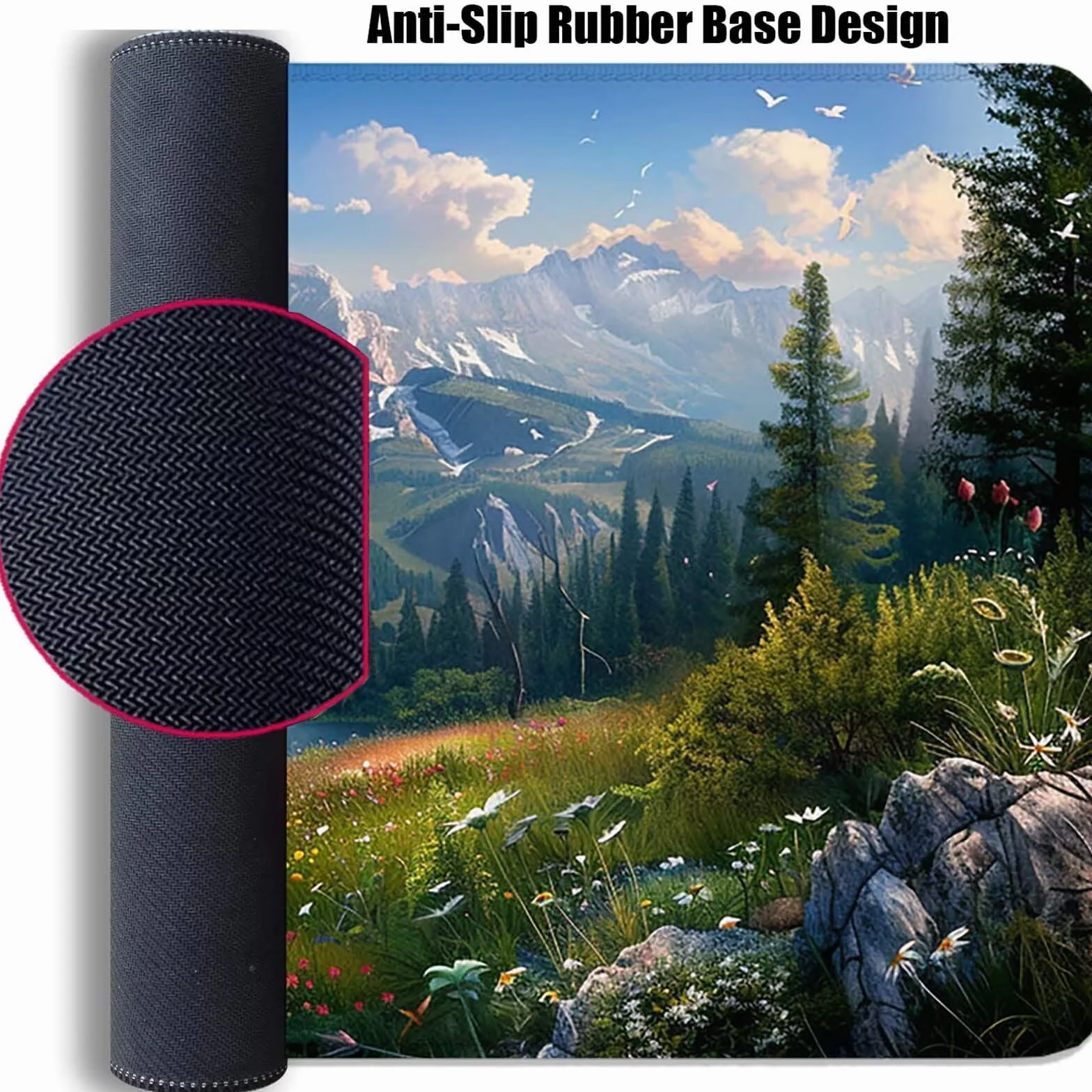 Podkładka pod mysz dla graczy z góry, XXL, 1200 x 600 x 3 mm, szyte krawędzie, podkładka pod mysz, zielona, akcesoria dla graczy, wodoodporna, antypoślizgowa, gumowa podkładka, gamingowa, do domowego