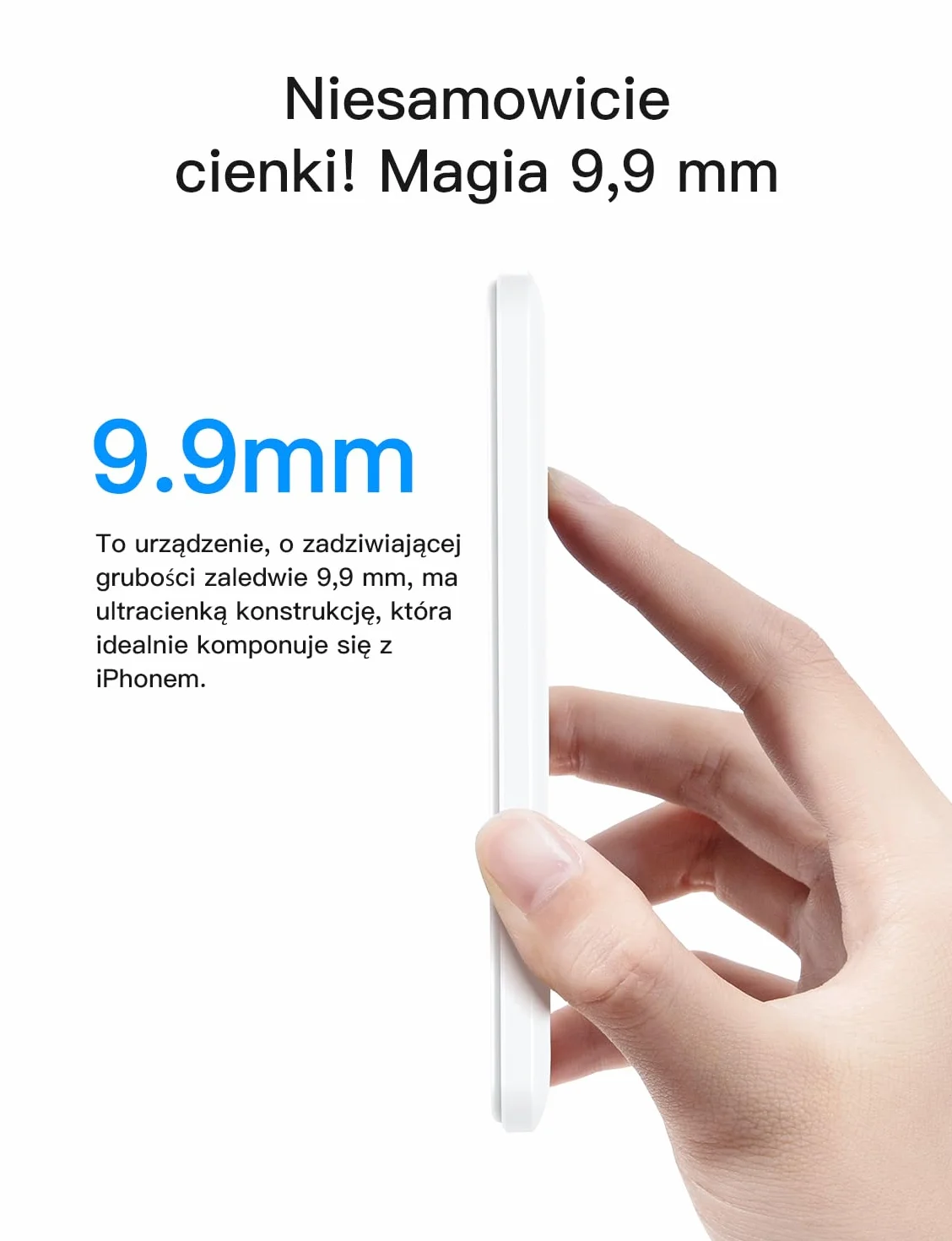 Powerbank Power Bank for MagSafe Slim Cienki 5000 mAh 15 W maks. ładowanie Qi2 Wyświetlacz cyfrowy Smukły Szybkie ładowanie Kieszonkowy Magnetyczny PD Typ C dla iPhone'a 17/16/15/14/13/12 Series
