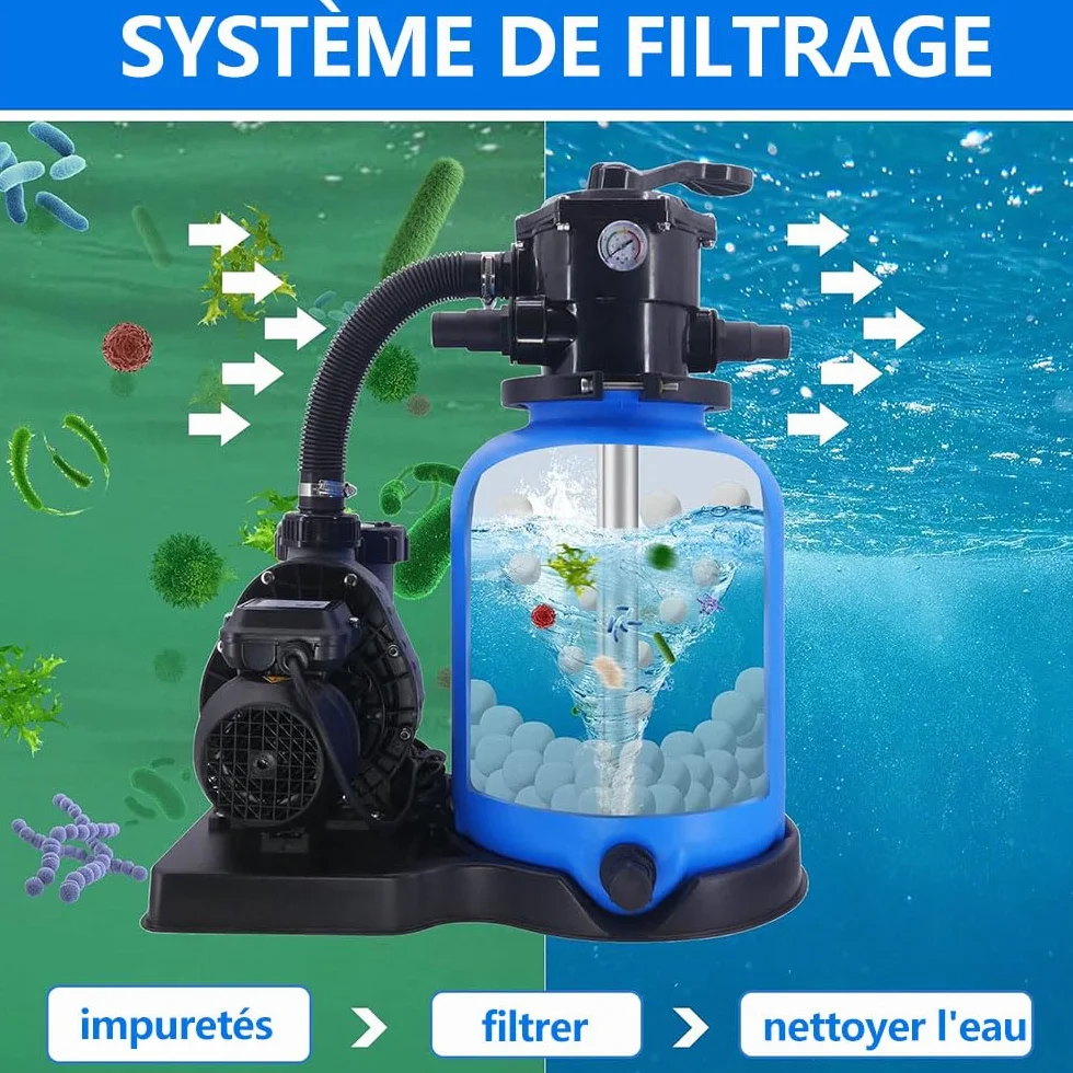 Voarge Piłki filtrujące basen 500 g, kulki filtrujące do systemów filtracji piaskowej, zastępują 18 kg piasku