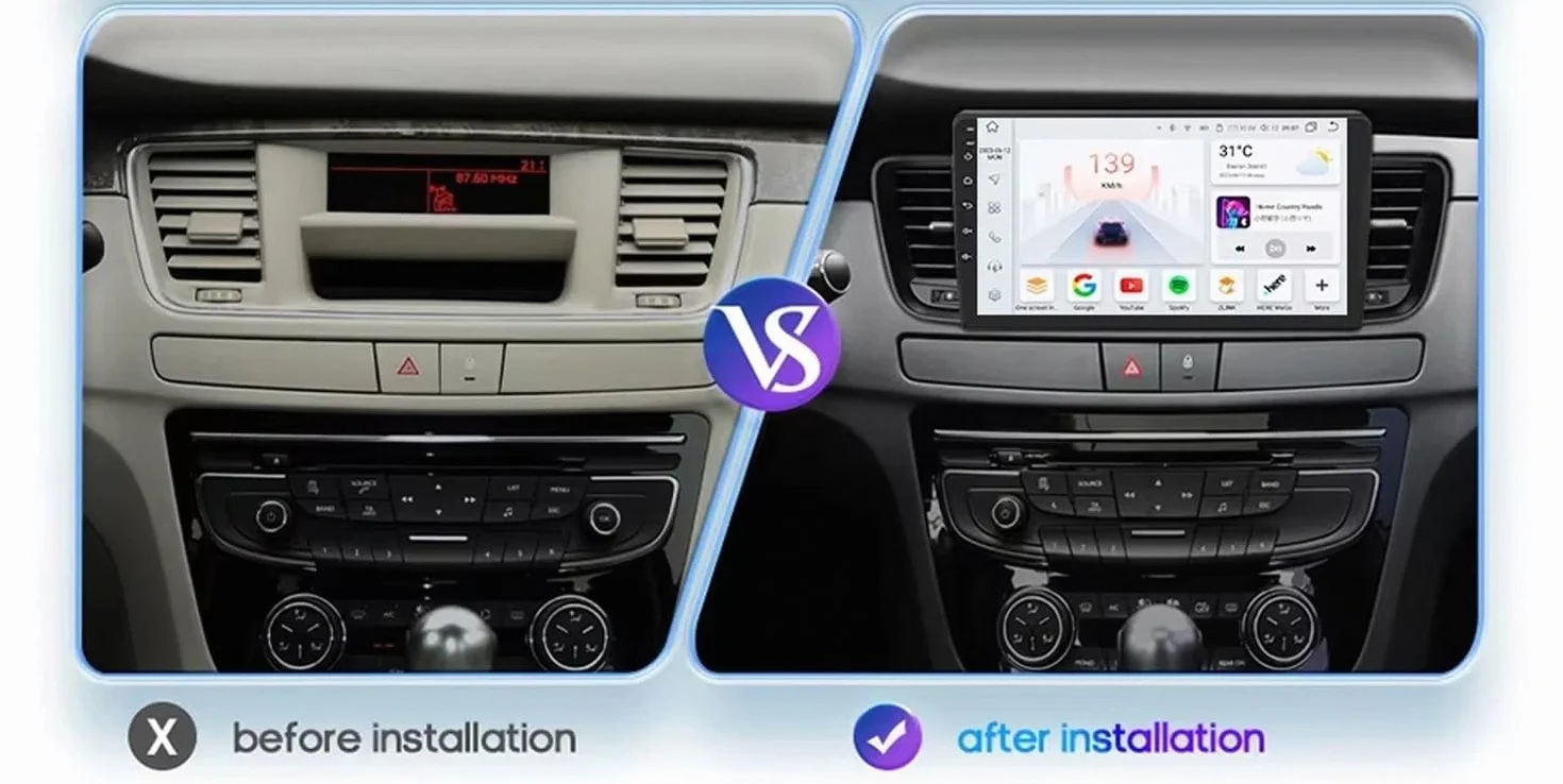 Przenośny Ekran Carplay Systemu Audio dla Peugeot 508 508SW 508CC 2011-2018 Odtwarzacz Wideo Car Play Mirror Link, Siri/Airplay/Aux/Radio, Odtwarzacz Bluetooth, 4 Rdzeń 4G+64G