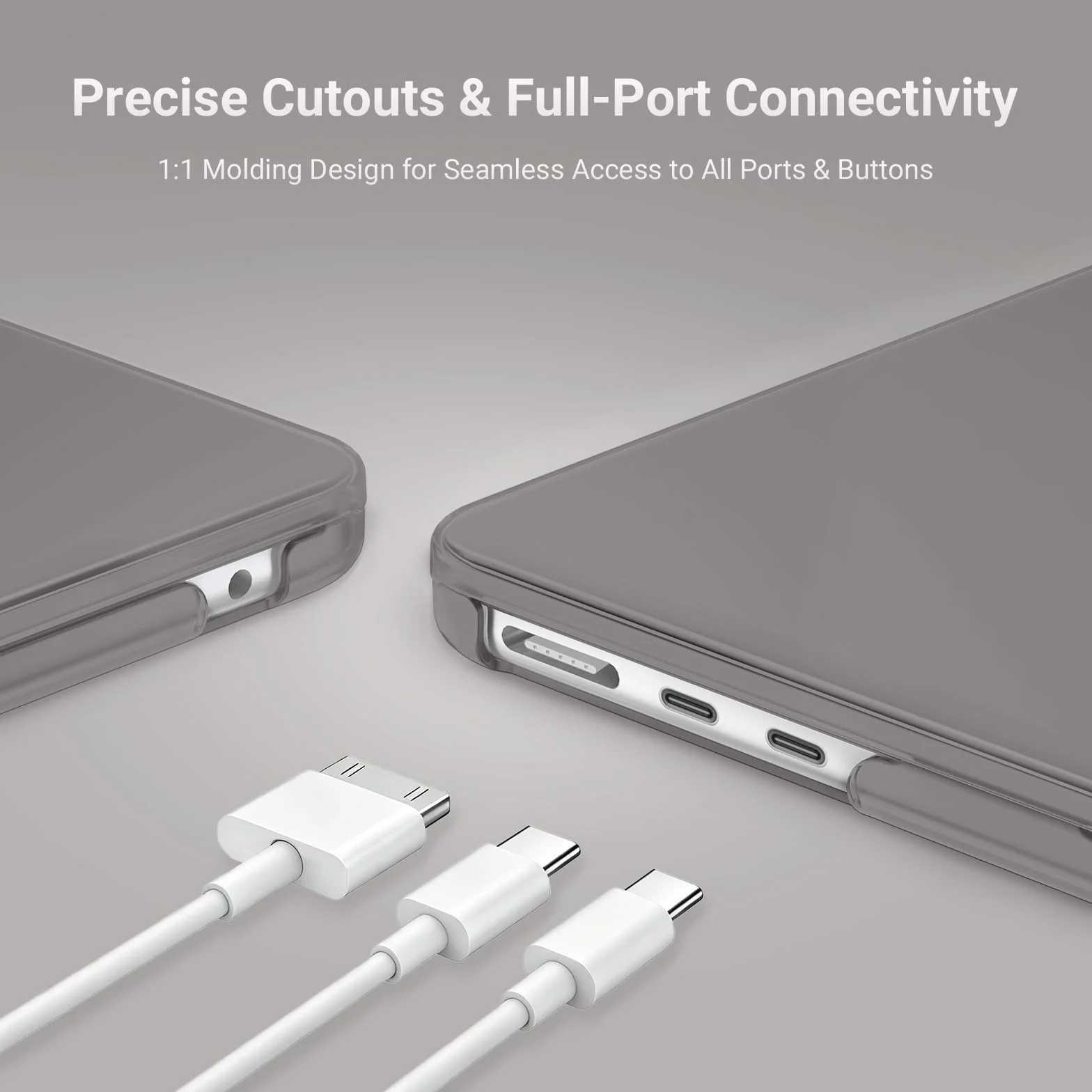 MOSISO Etui kompatybilne z MacBookiem Air 15 Cali 2025 2024 2023 M4 M3 M2, obudowa do Air 15 cali A3241 A3114 A2941 & Klawiatura i osłona ekranu i coaster, szary